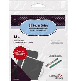 scrapbook adhesives 3D Foam Strips: Black, Large 14 pieces
