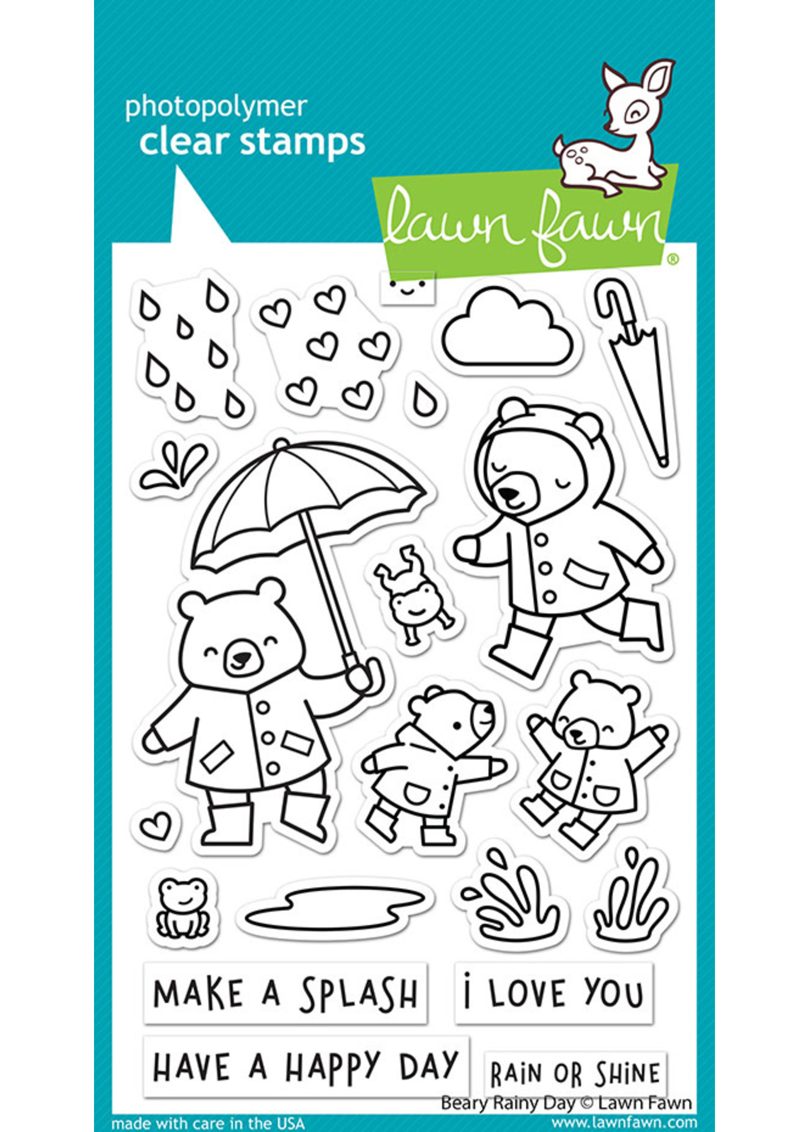 Lawn Fawn beary rainy day stamp