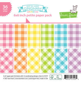lawn fawn gotta have gingham rainbow petite paper pack