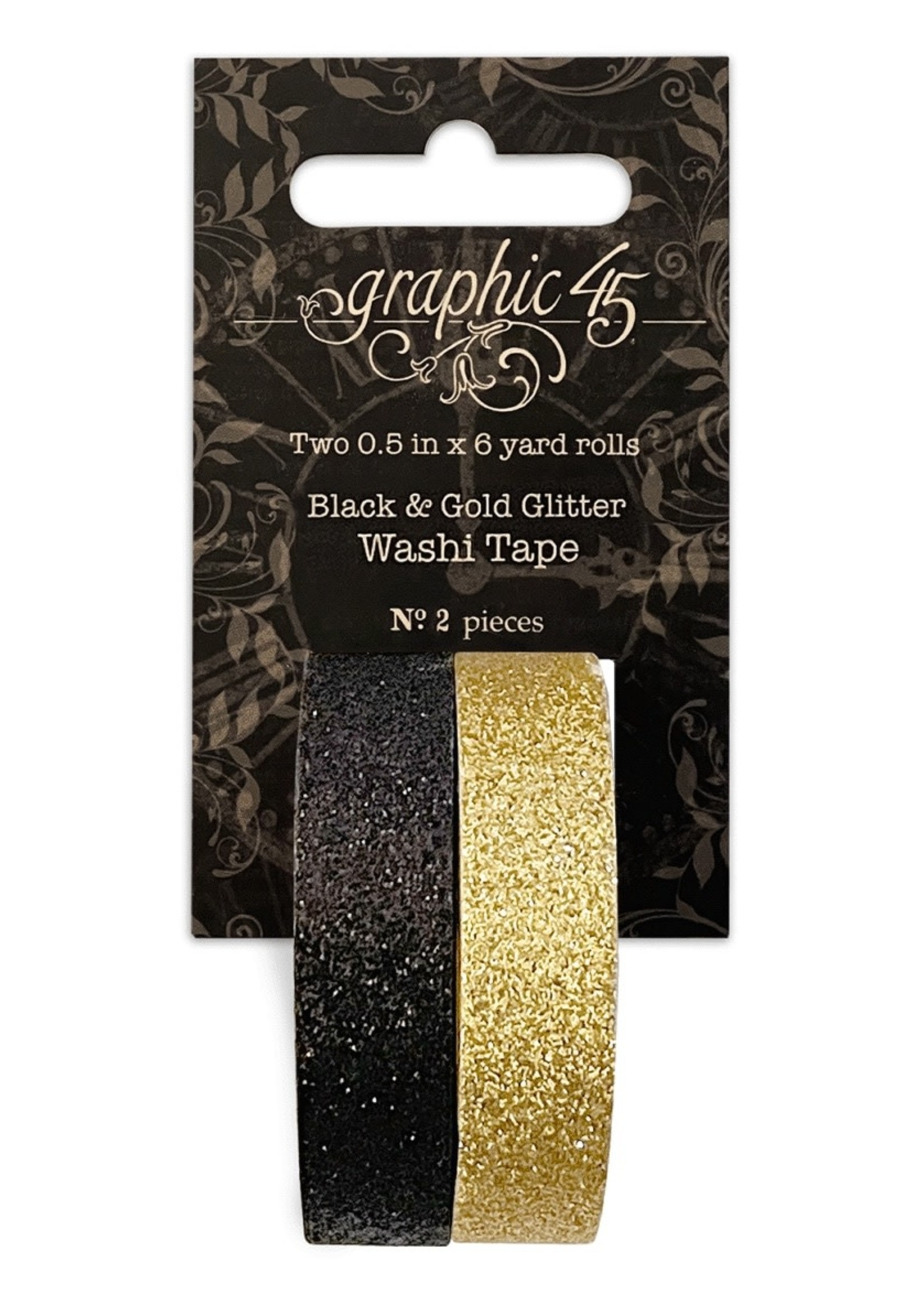 Graphic 45 Black & Gold Glitter Washi