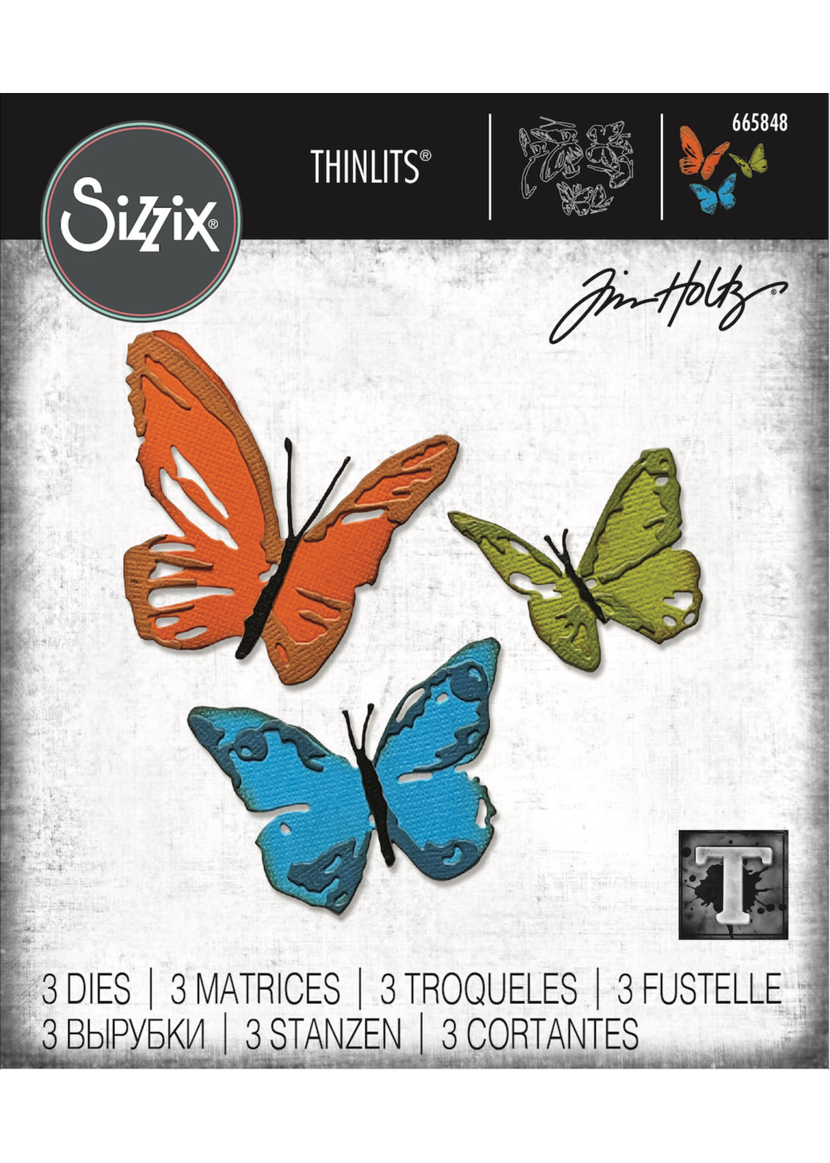 Sizzix Brushstroke Butterflies Thinlits® Die Set
