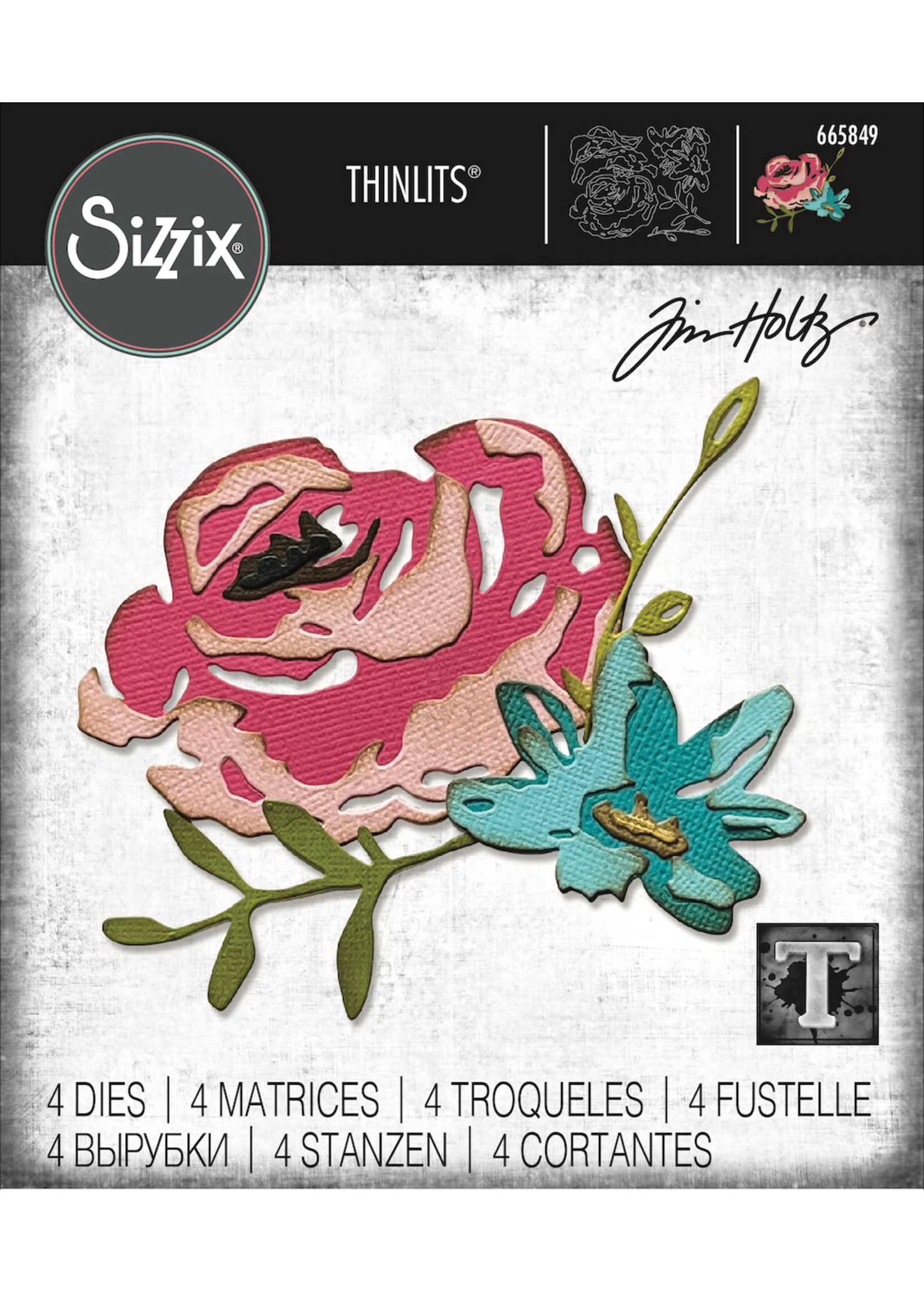 Sizzix Brushstroke Flowers #4 Thinlits® Die Set