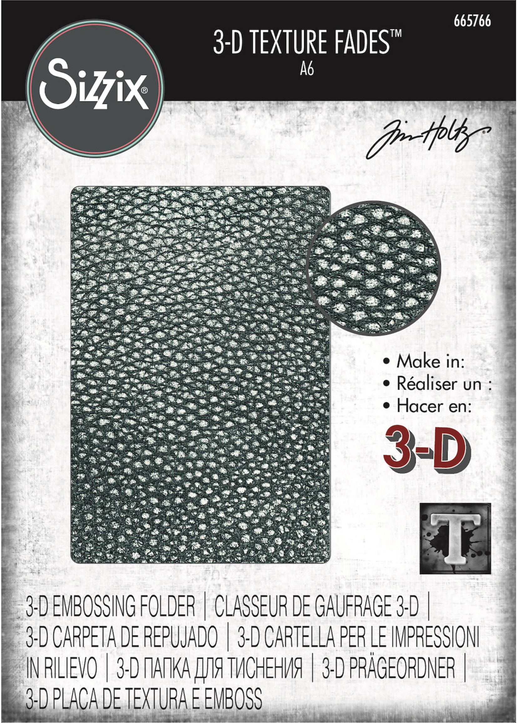 Sizzix Cracked Leather 3-D Texture Fades™ Embossing Folder