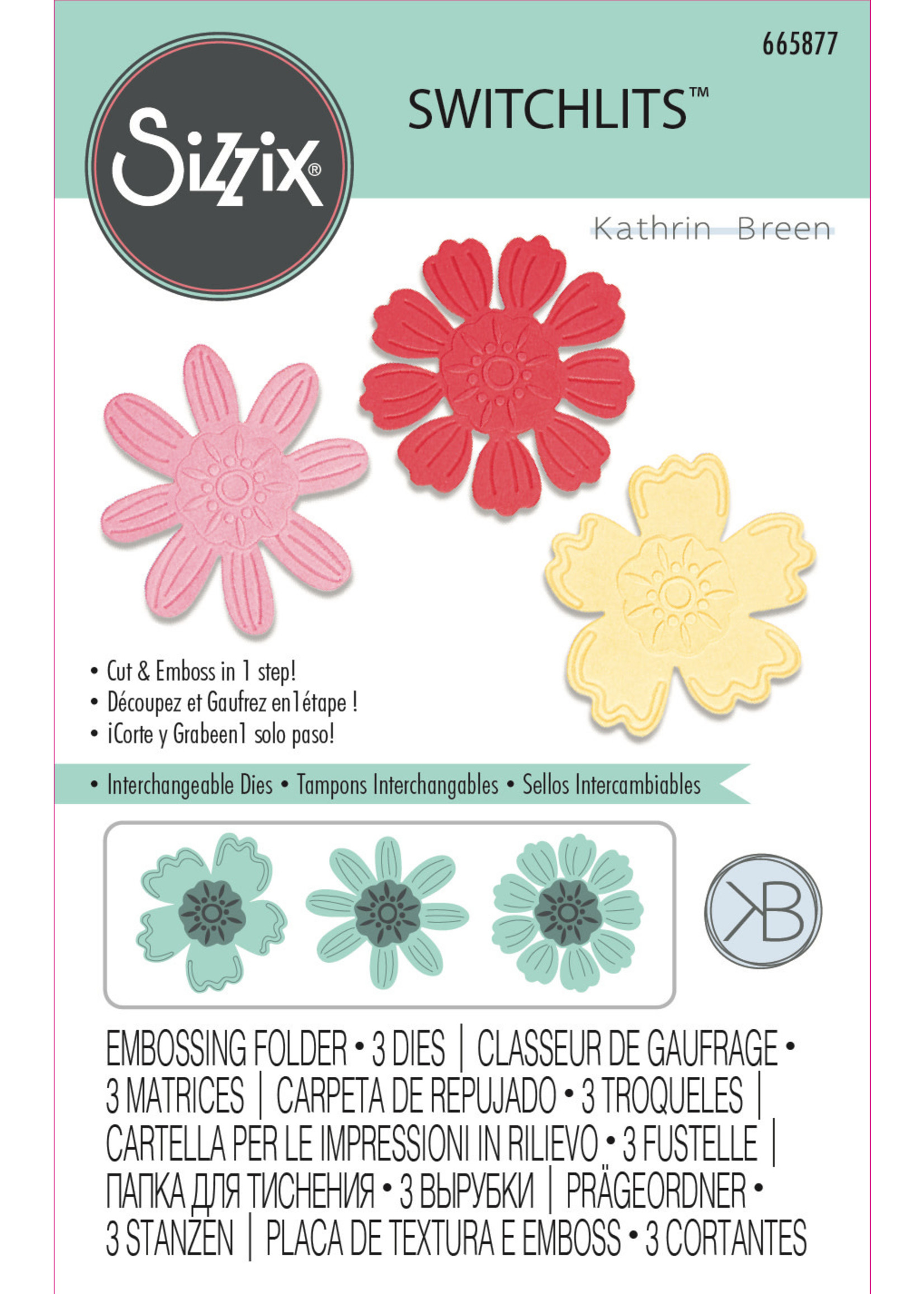 Sizzix Detailed Blooms Switchlits™ Embossing Folder