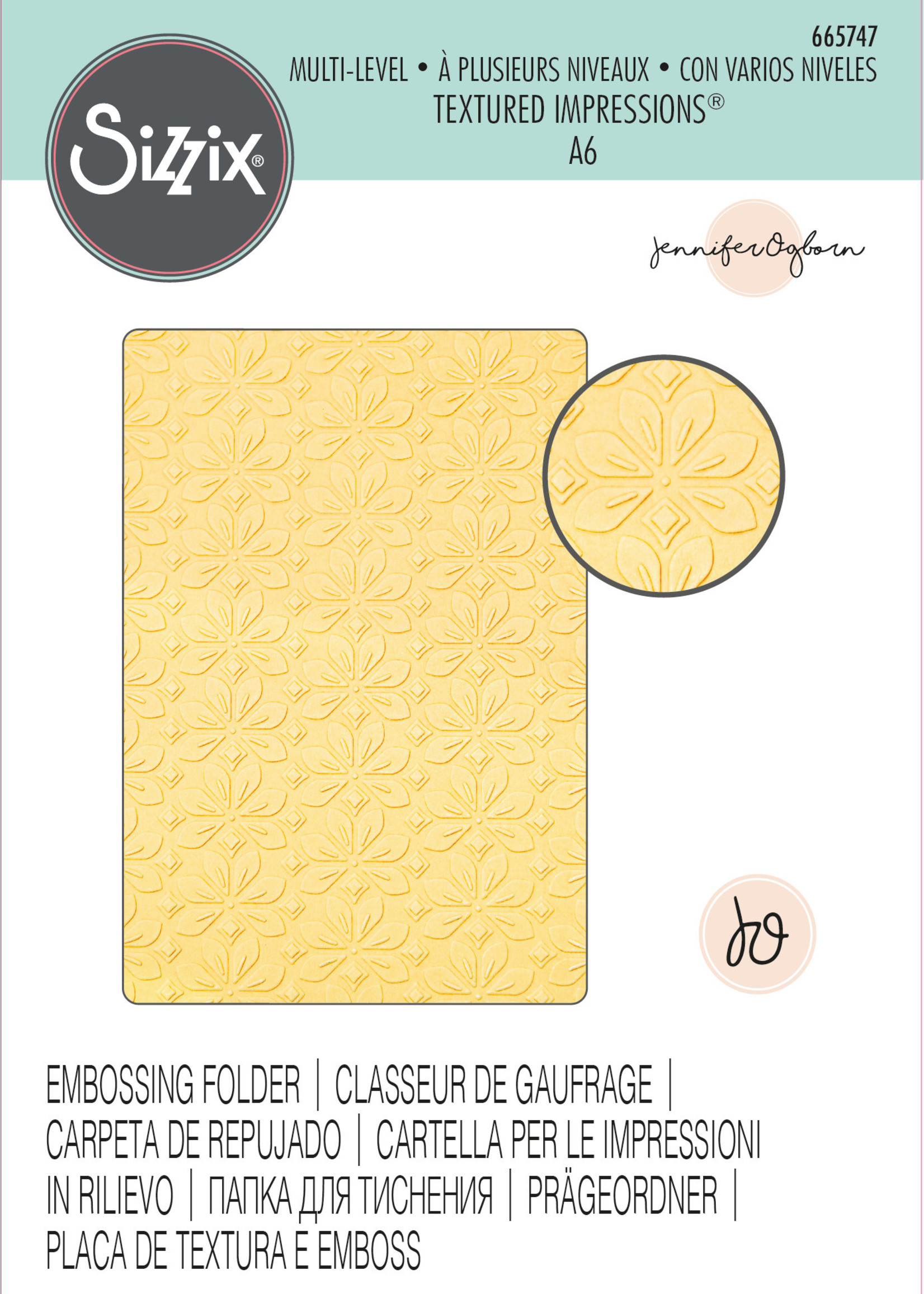 Sizzix Flower Power Multi-Level Textured Impressions® Embossing Folder