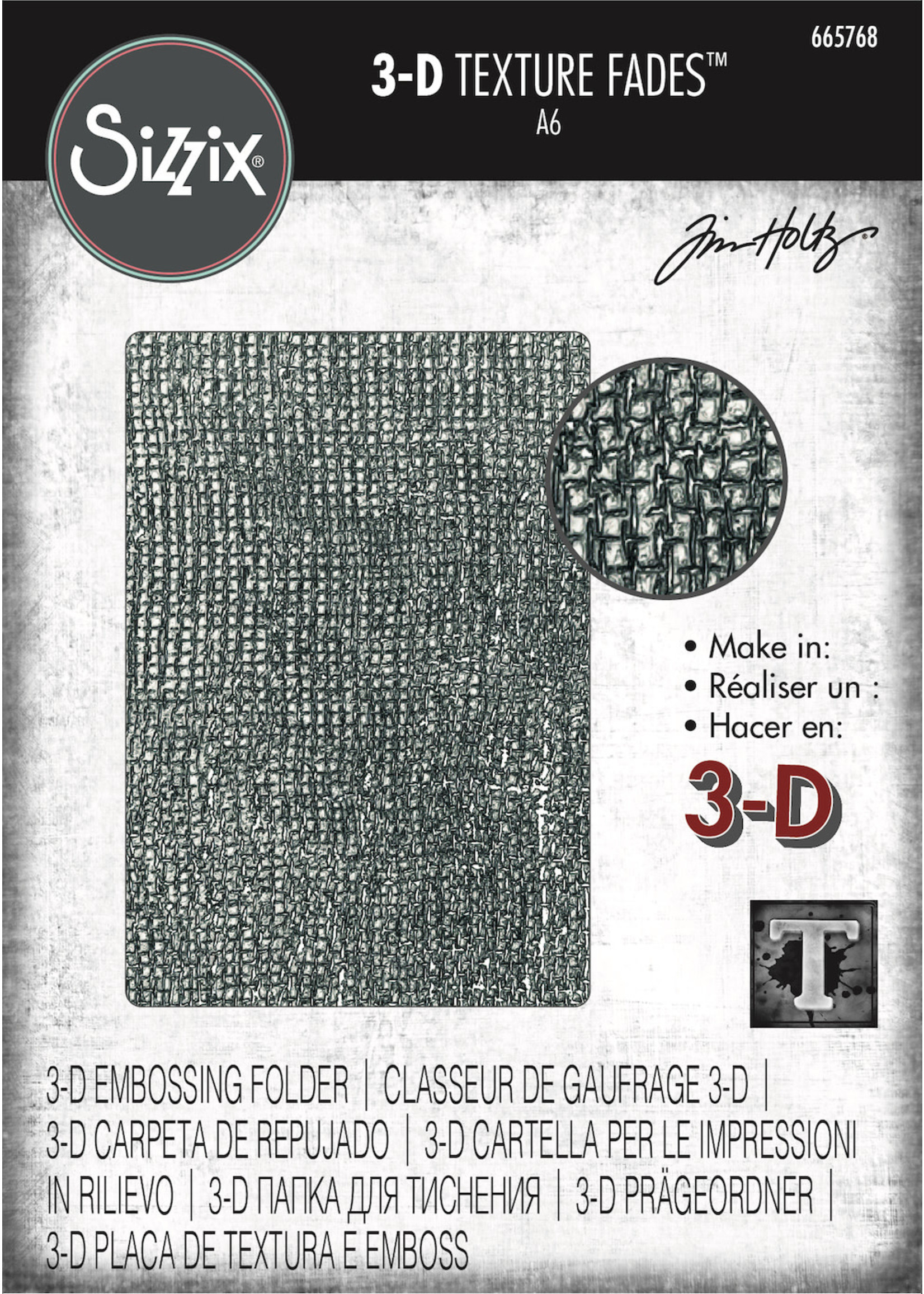Sizzix Woven 3-D Texture Fades™ Embossing Folder