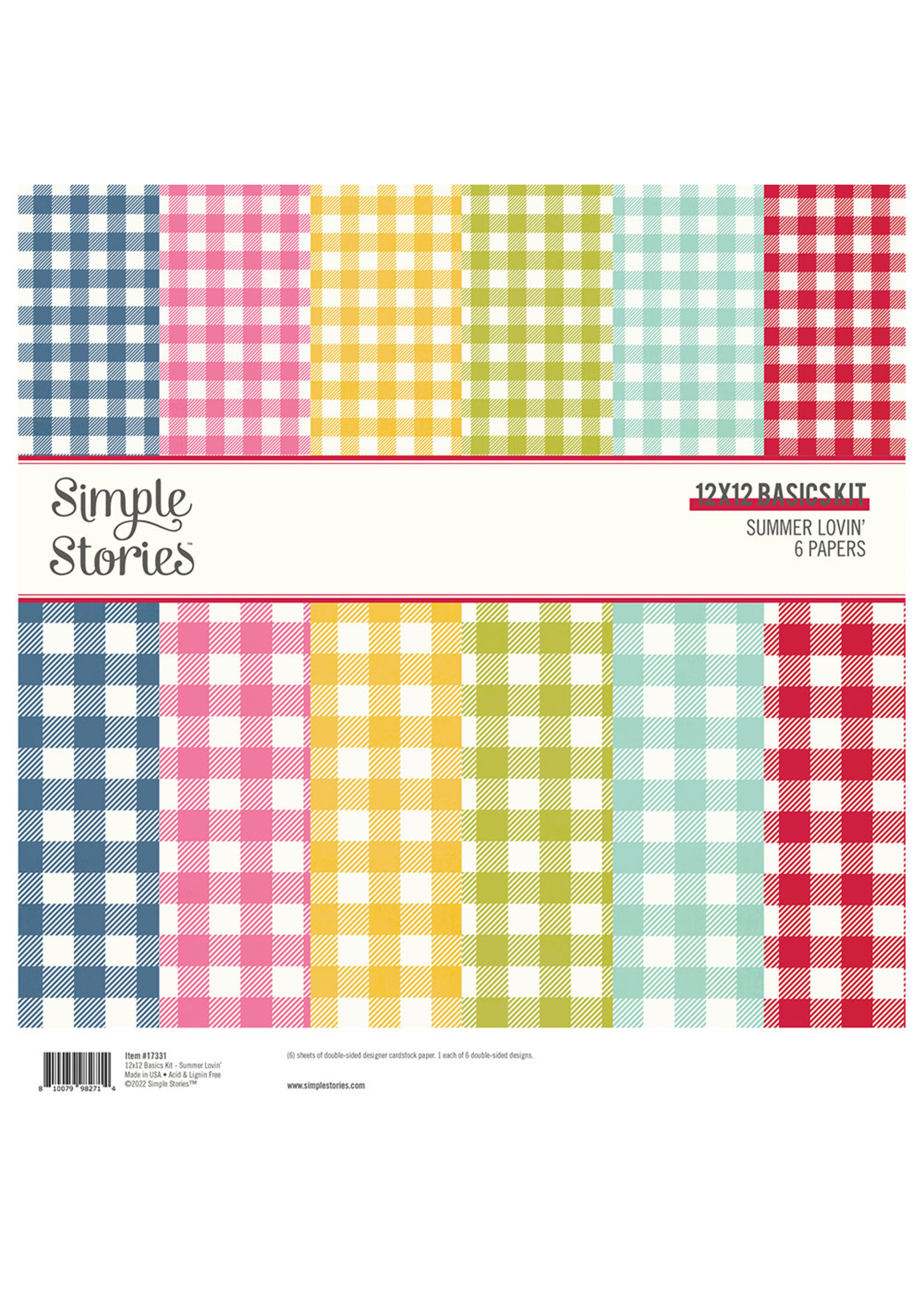 Simple Stories Summer Lovin' Paper- 12x12 Basics Kit - Creative Escape