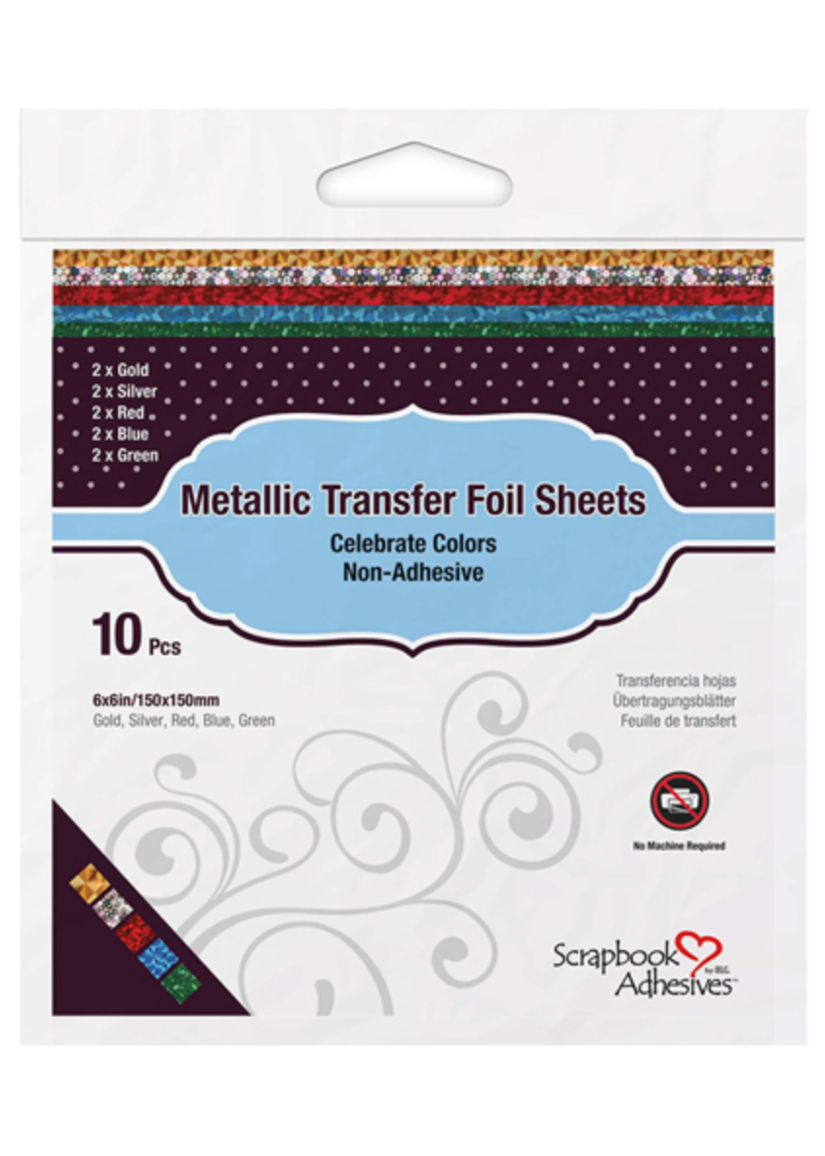 scrapbook adhesives Celebrate Metallic Transfer Foil Sheets