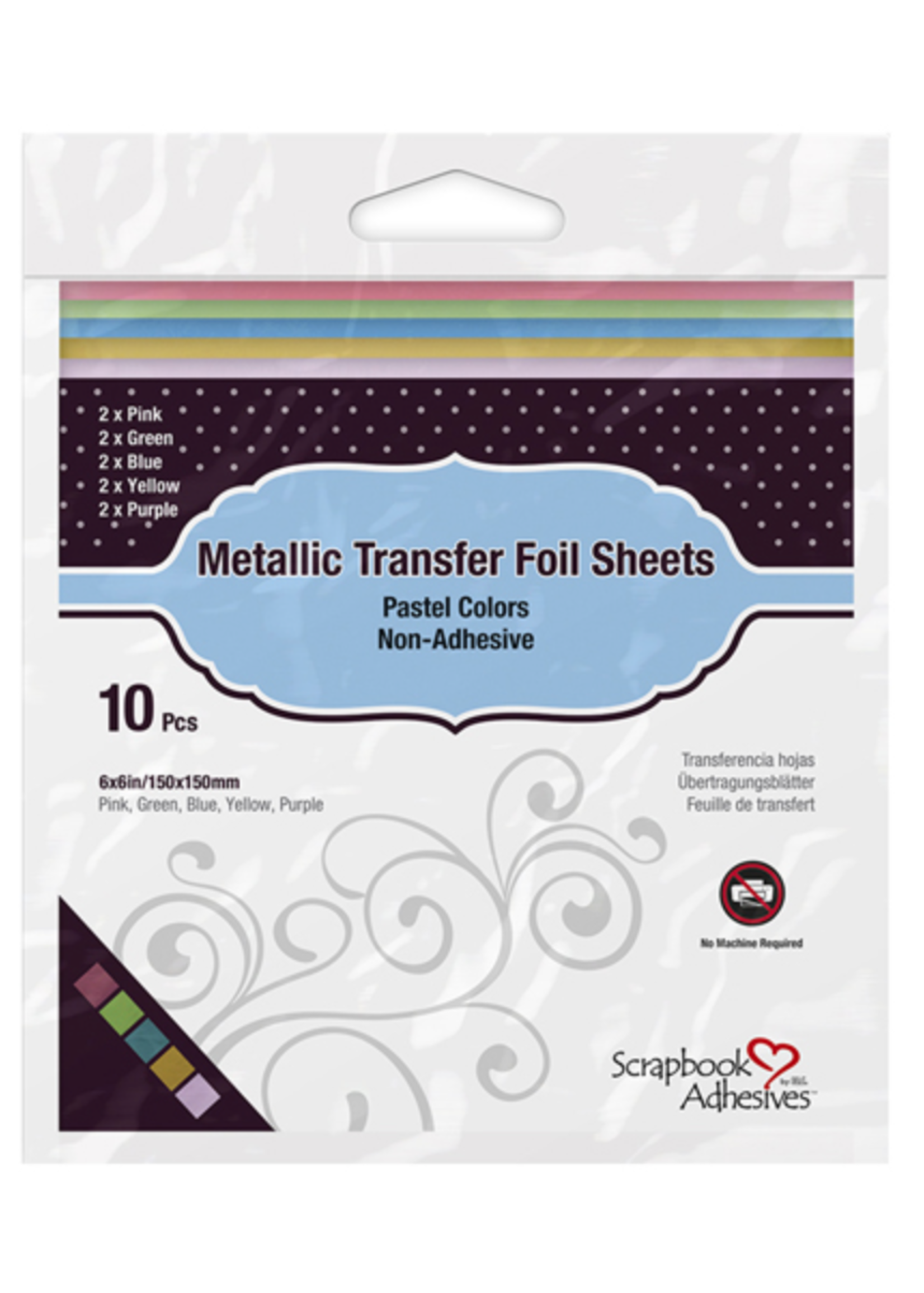 scrapbook adhesives Pastel Metallic Transfer Foil Sheets