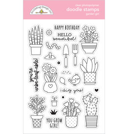 DOODLEBUG garden girl doodle stamps