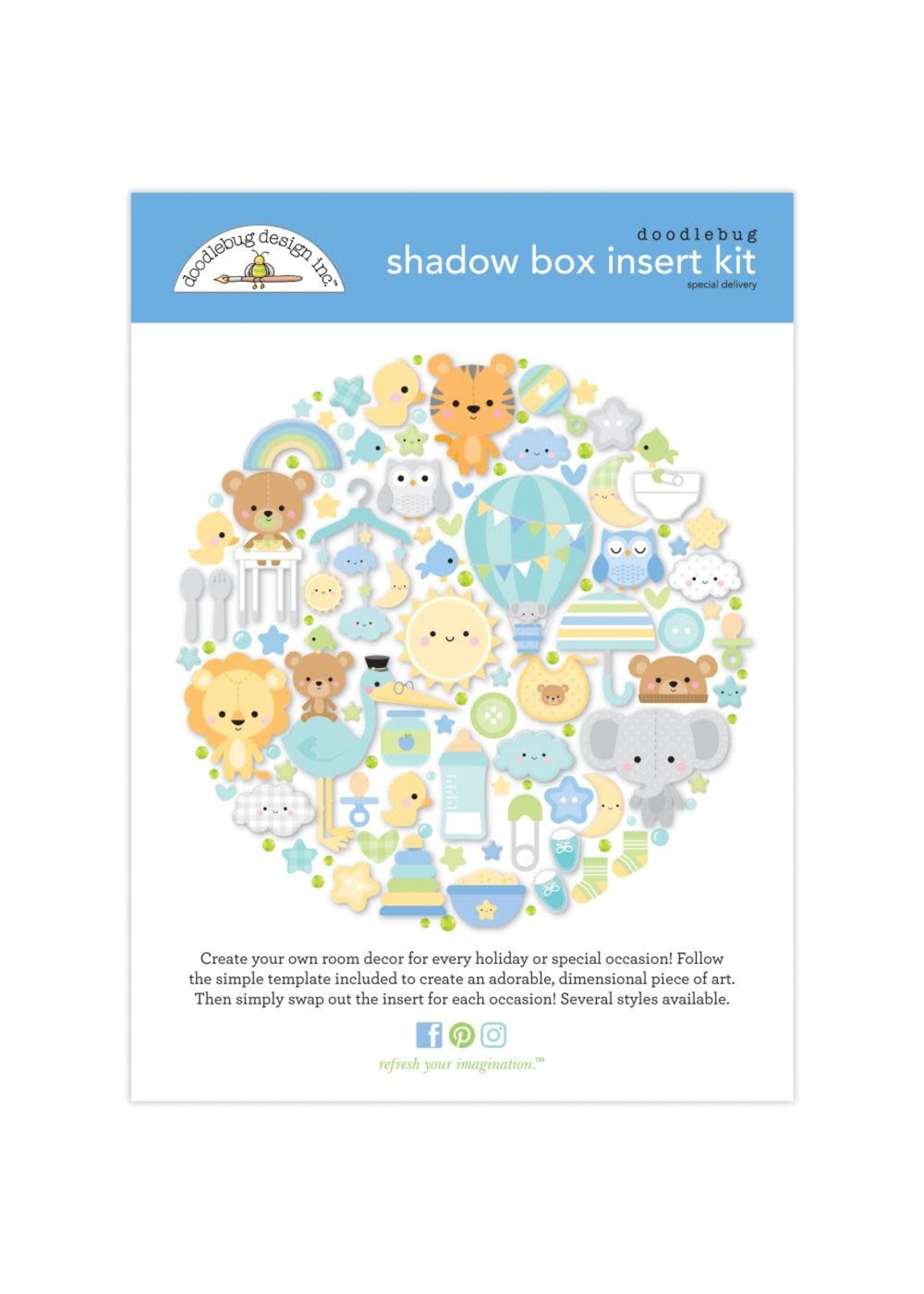 DOODLEBUG Special Delivery Shadow Box Insert Kit