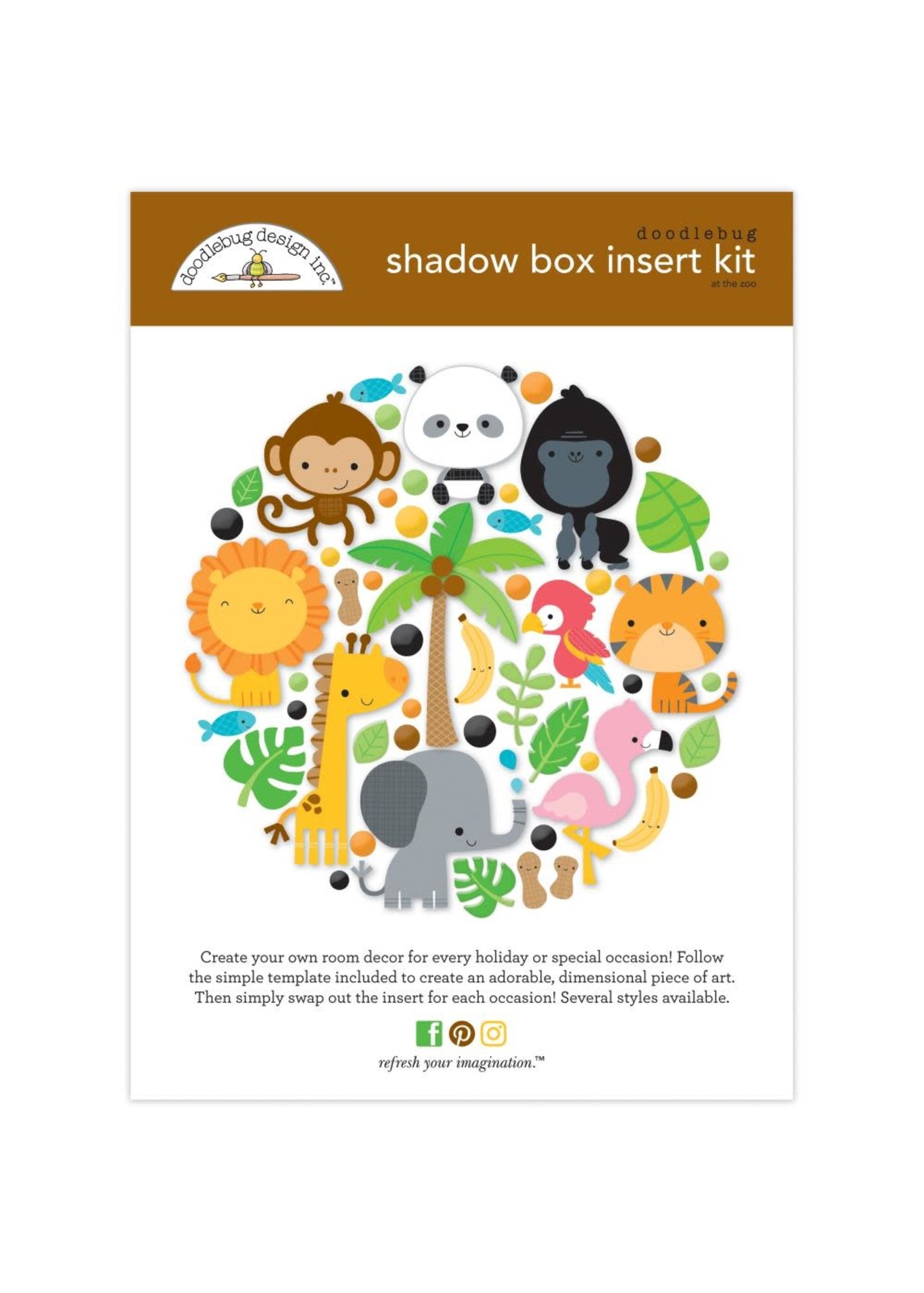 DOODLEBUG At the Zoo Shadow Box Insert Kit