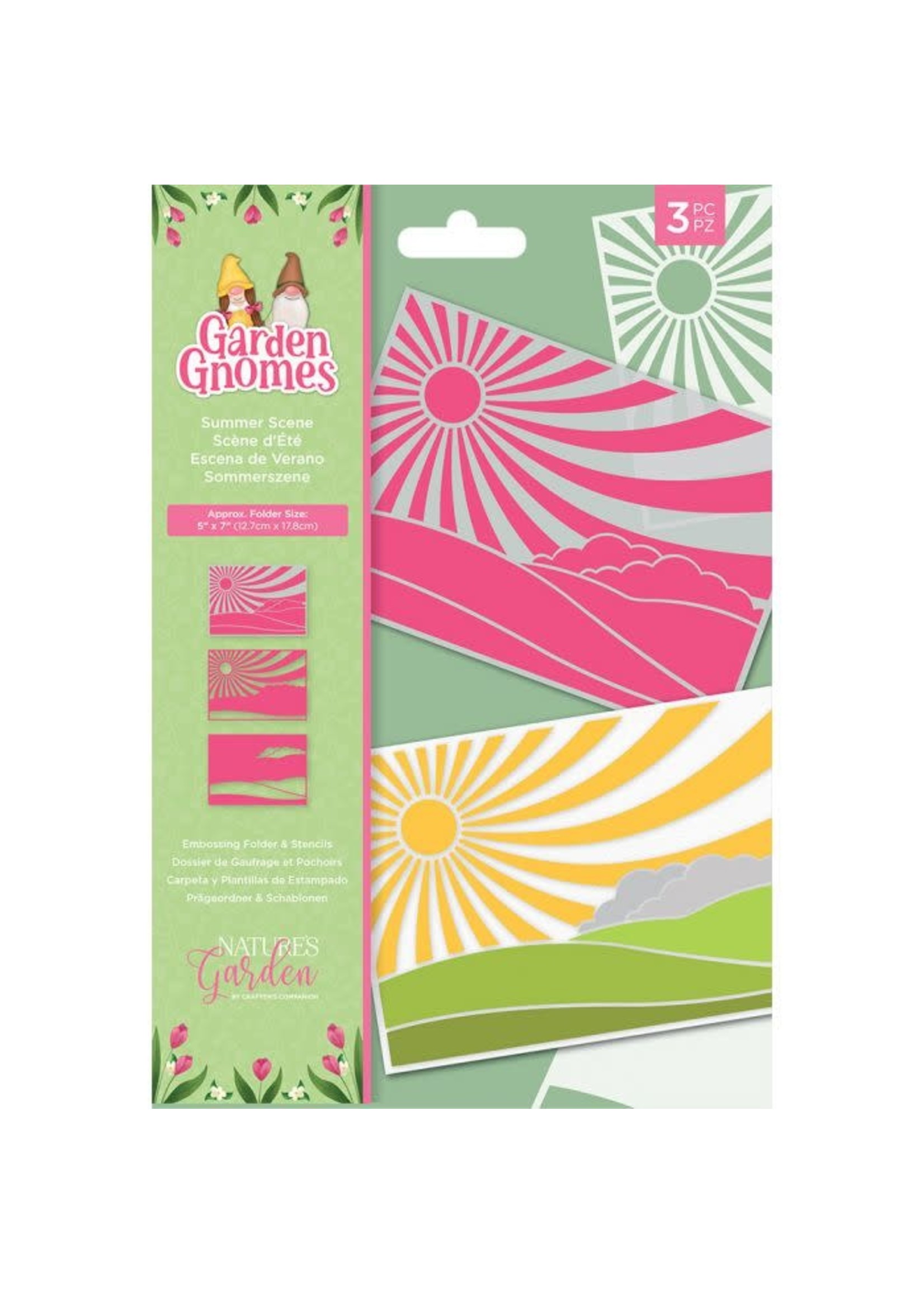 Crafter's Companion Nature's Garden Gnomes Embossing Folder & Stencil