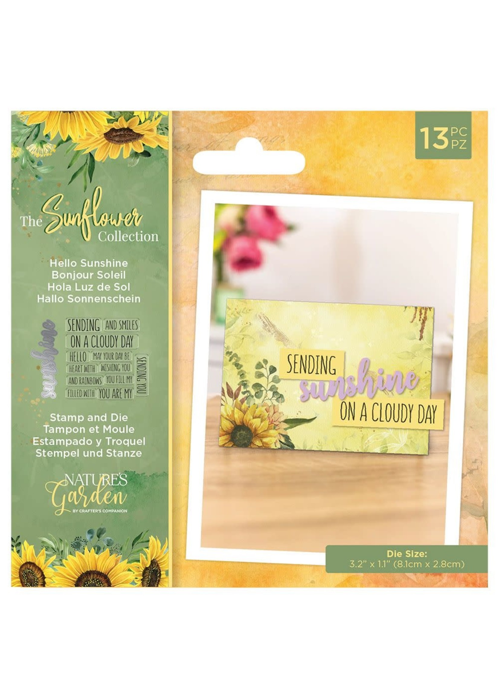 Crafter's Companion Nature's Garden Sunflower Hello Sunshine Stamp/Die