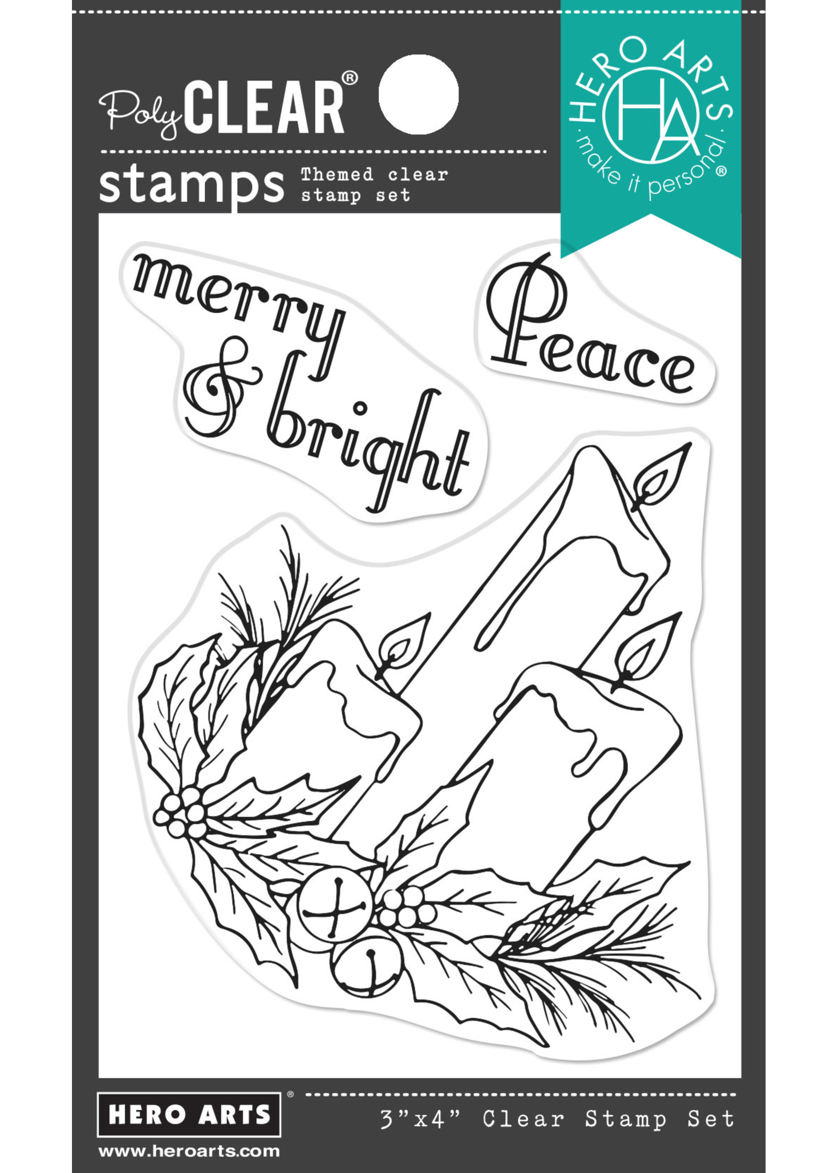 HERO ARTS Holiday Candle Arrangement Stamp