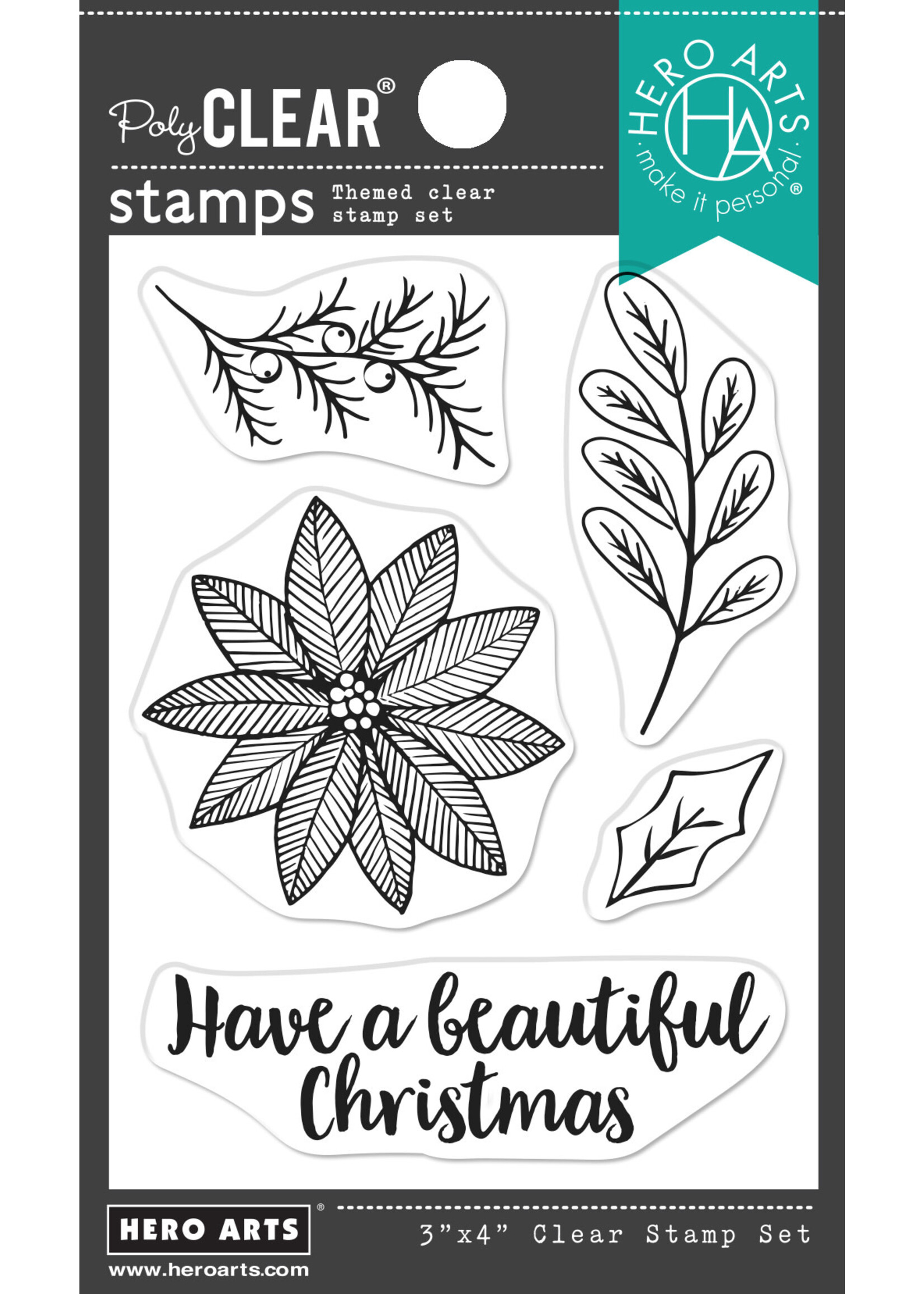 HERO ARTS Poinsettia Arrangement Stamp