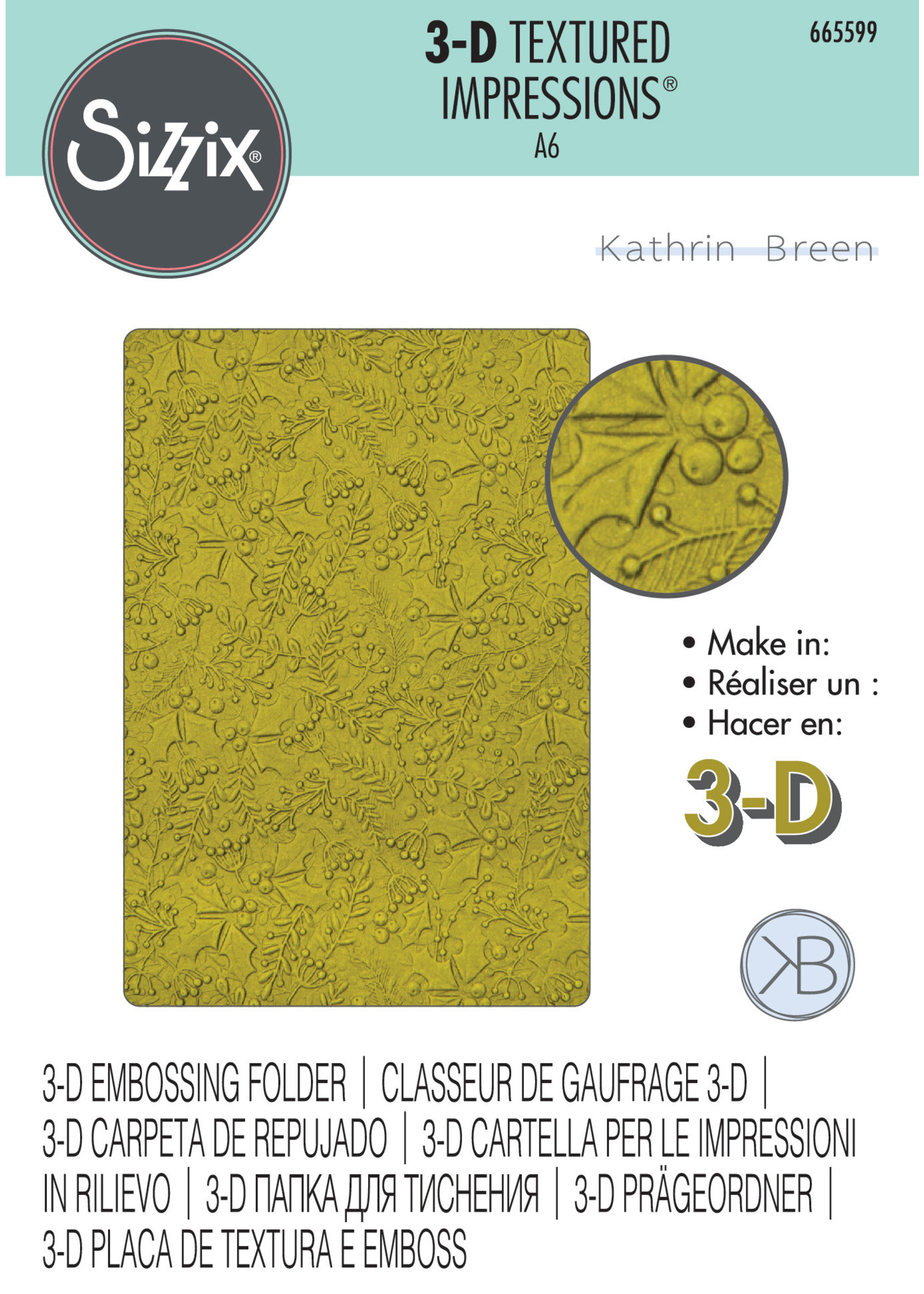 Sizzix Winter Foliage 3-D Textured Impressions® Embossing Folder