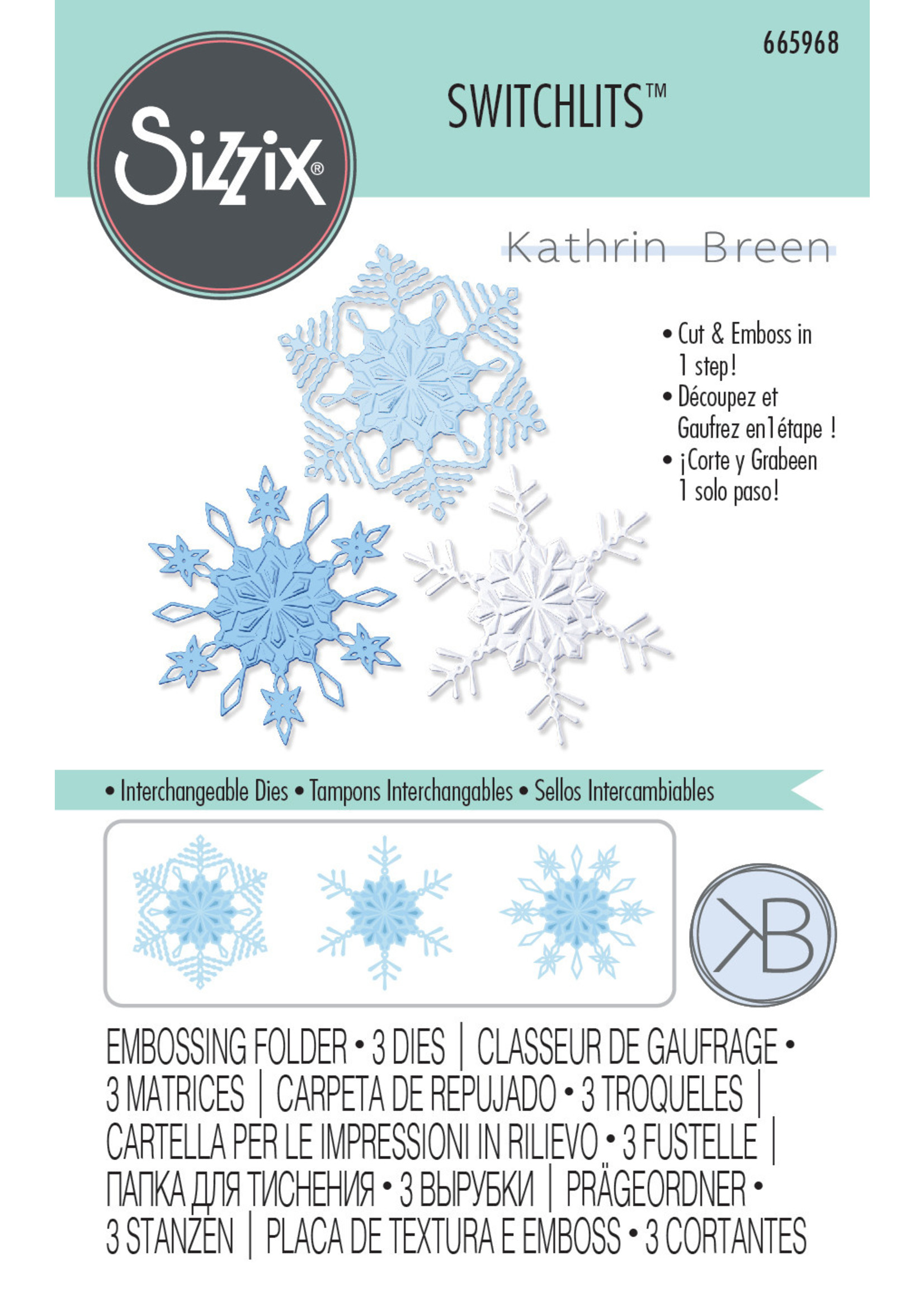 Sizzix Winter Snowflakes Switchlit Embossing Folder