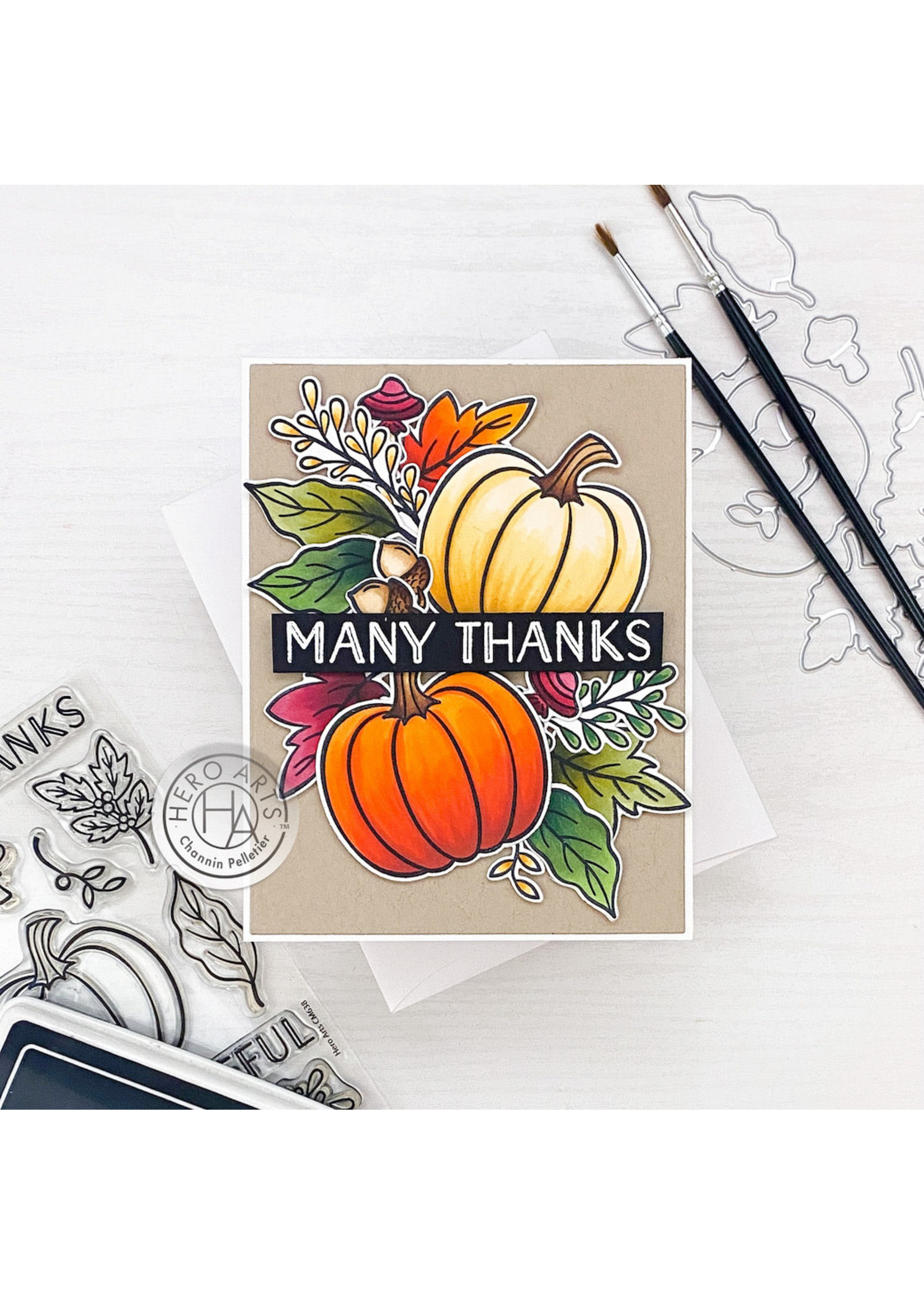 HERO ARTS Grateful Pumpkin Stamp & Die Bundle