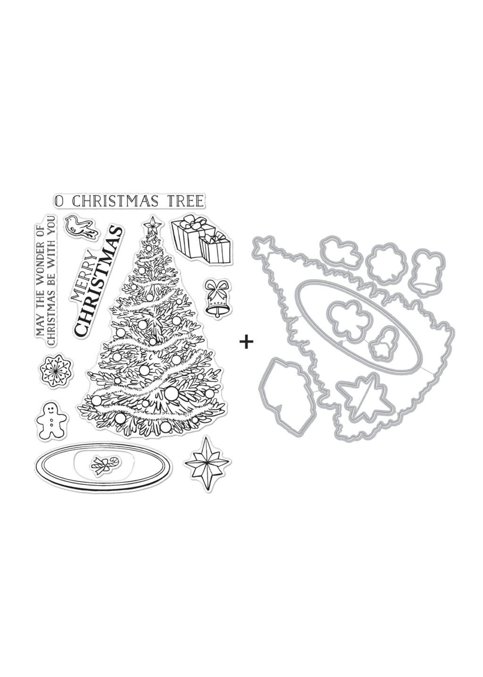 HERO ARTS O Christmas Tree Stamp & Die Bundle