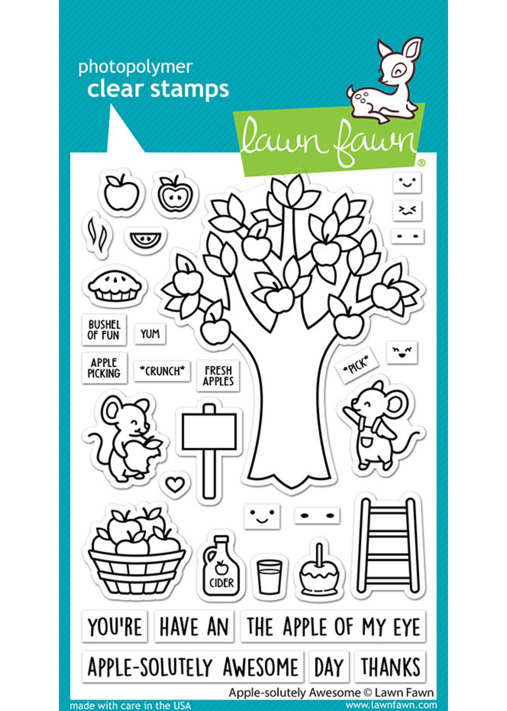 Lawn Fawn apple-solutely awesome stamp