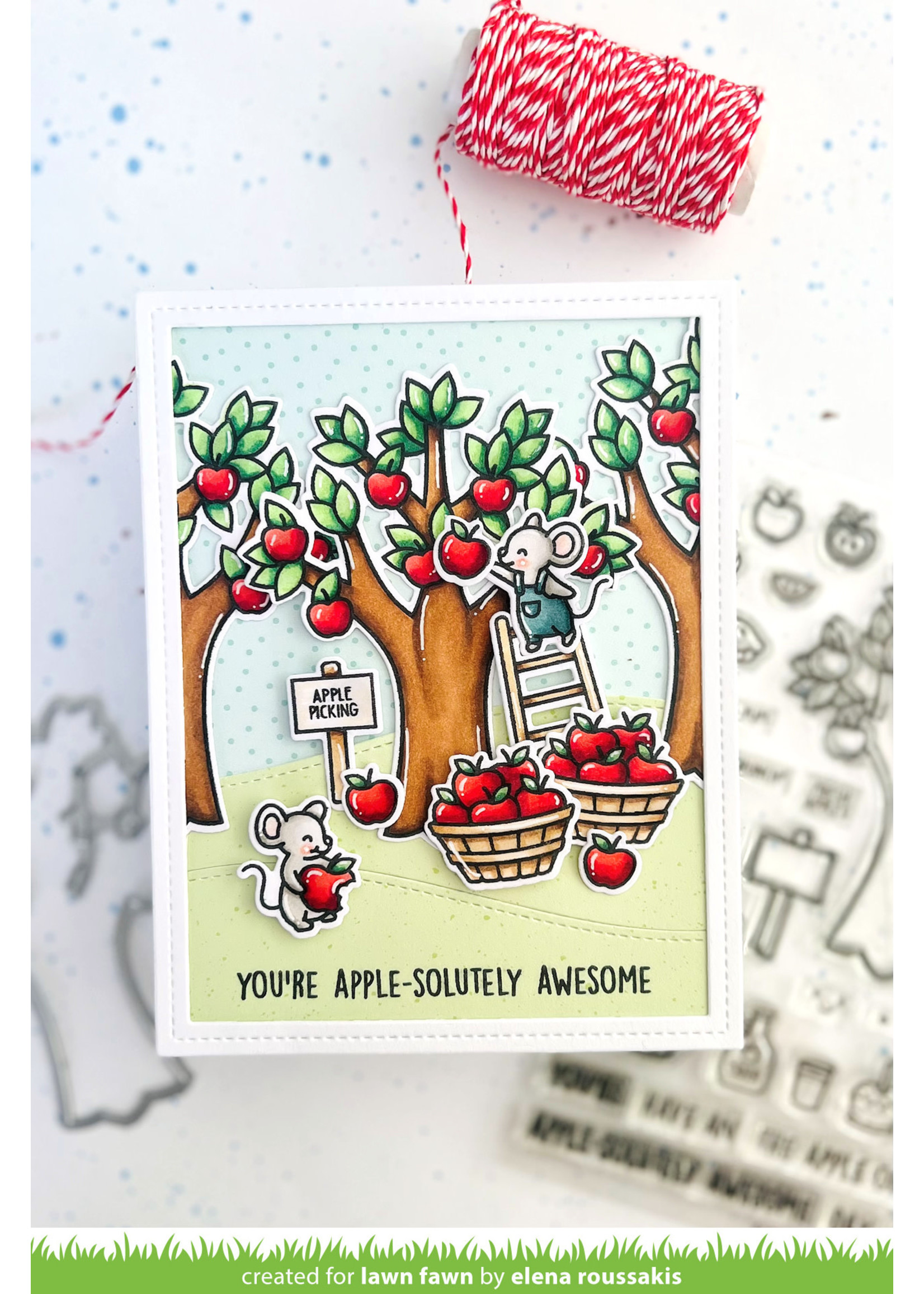 Lawn Fawn apple-solutely awesome stamp