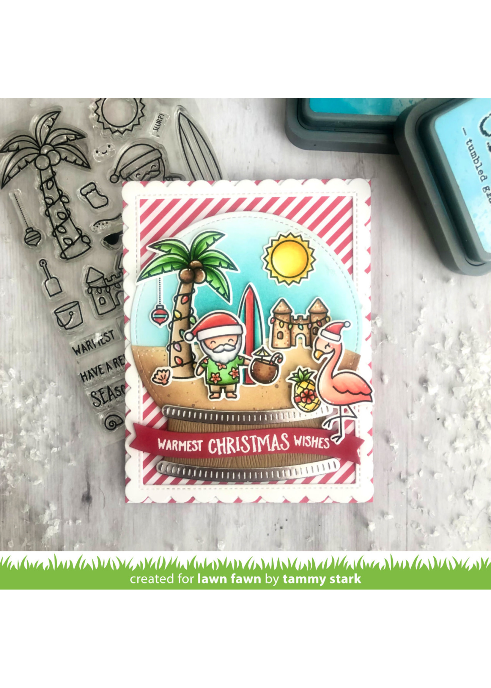 Lawn Fawn beachy christmas stamp