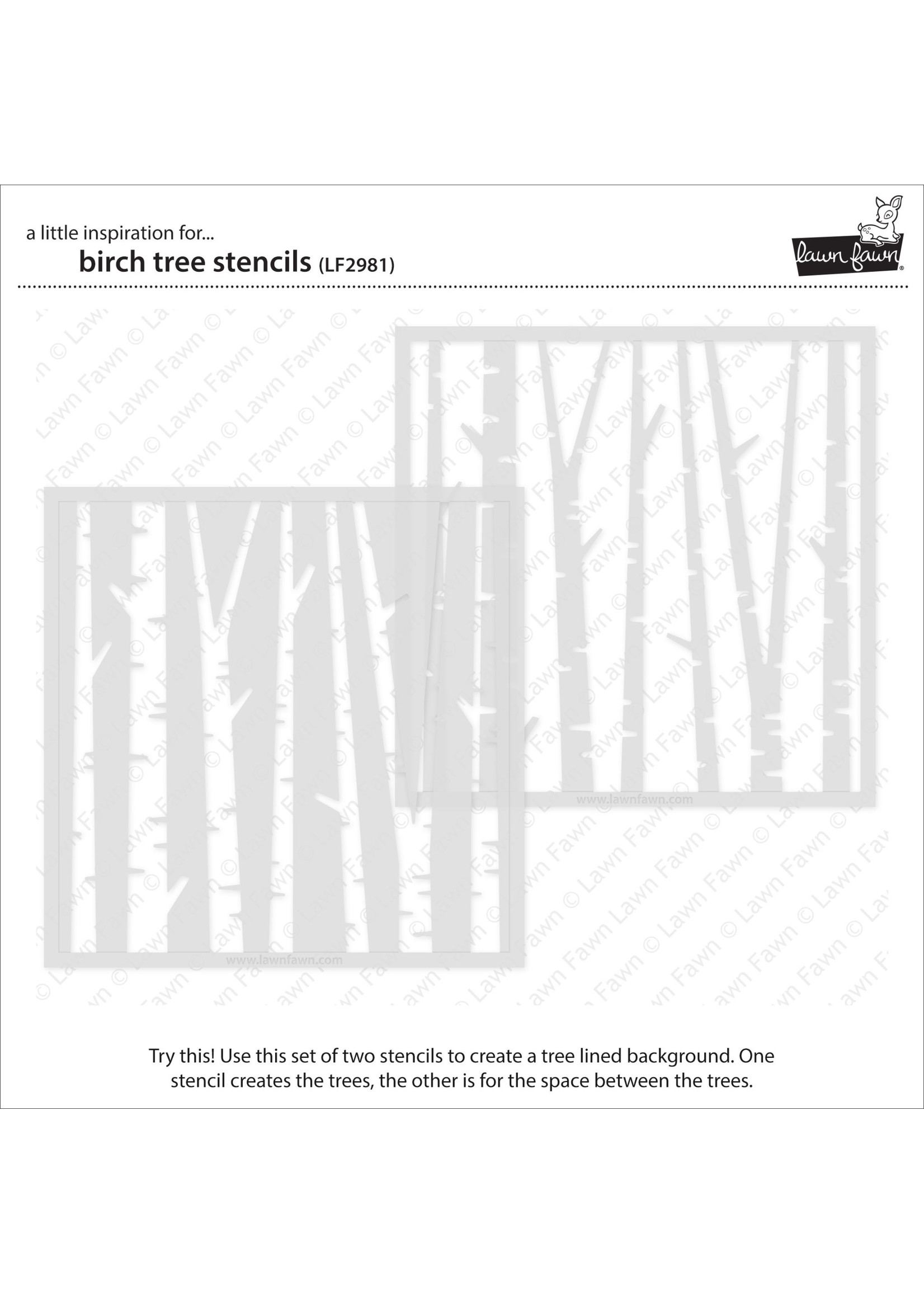 Lawn Fawn birch tree stencils