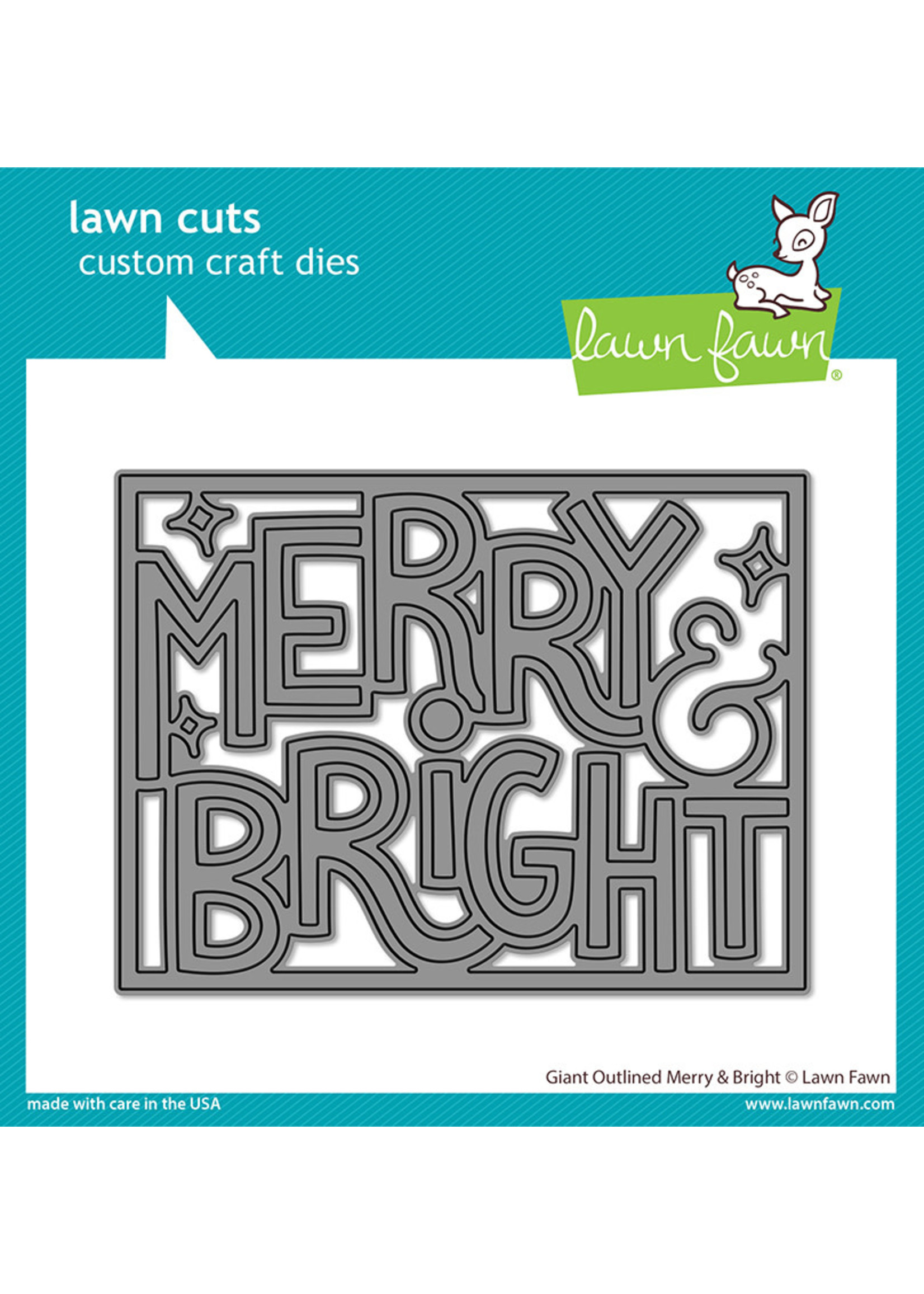 Lawn Fawn giant outlined merry & bright die