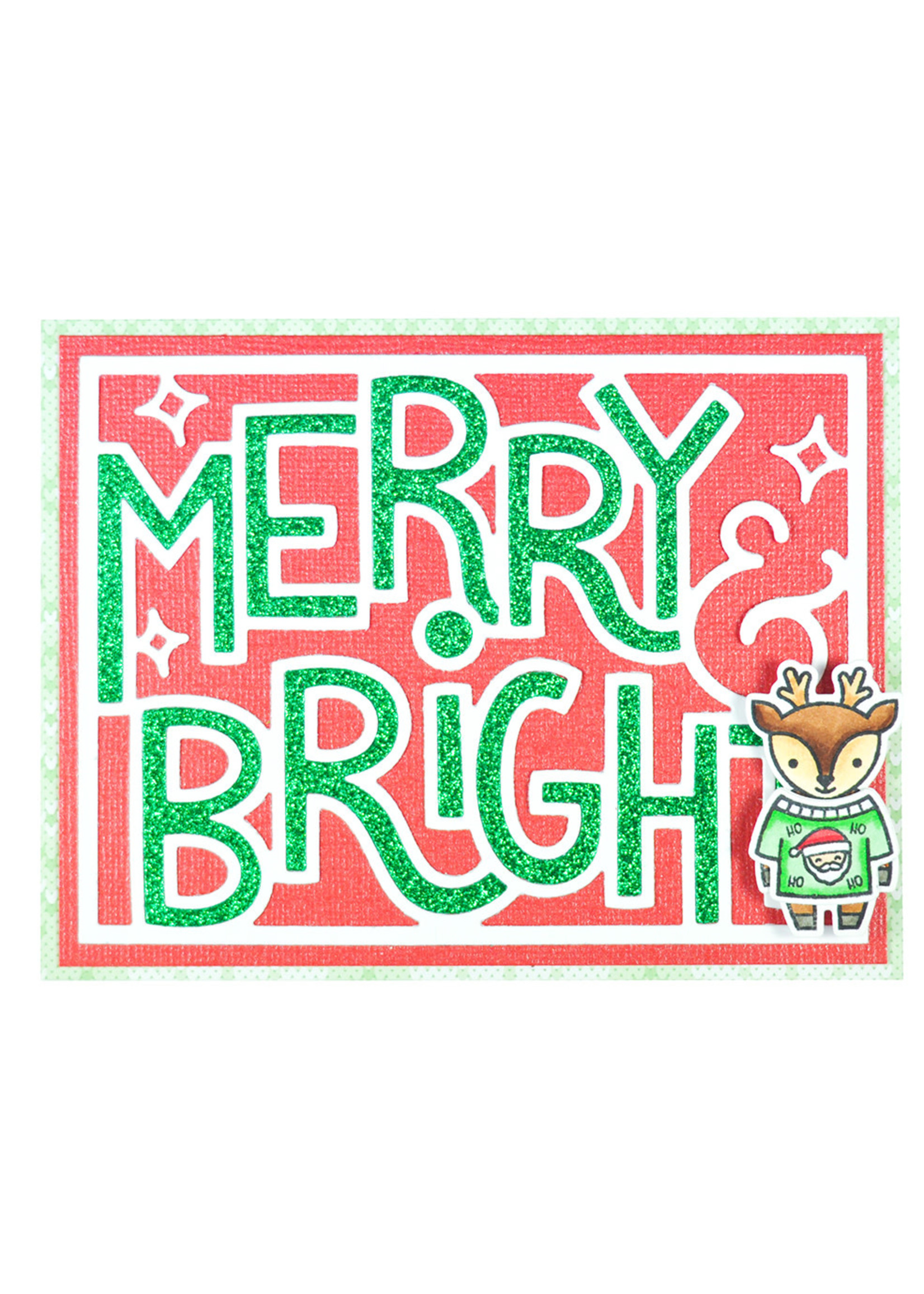 Lawn Fawn giant outlined merry & bright die