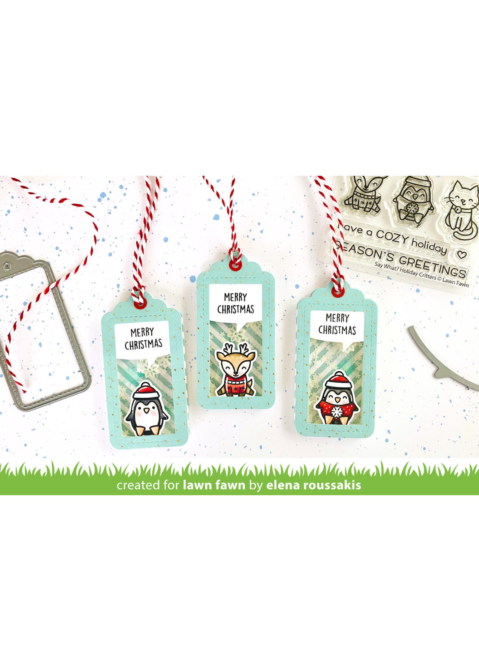 Lawn Fawn say what? holiday critters stamp