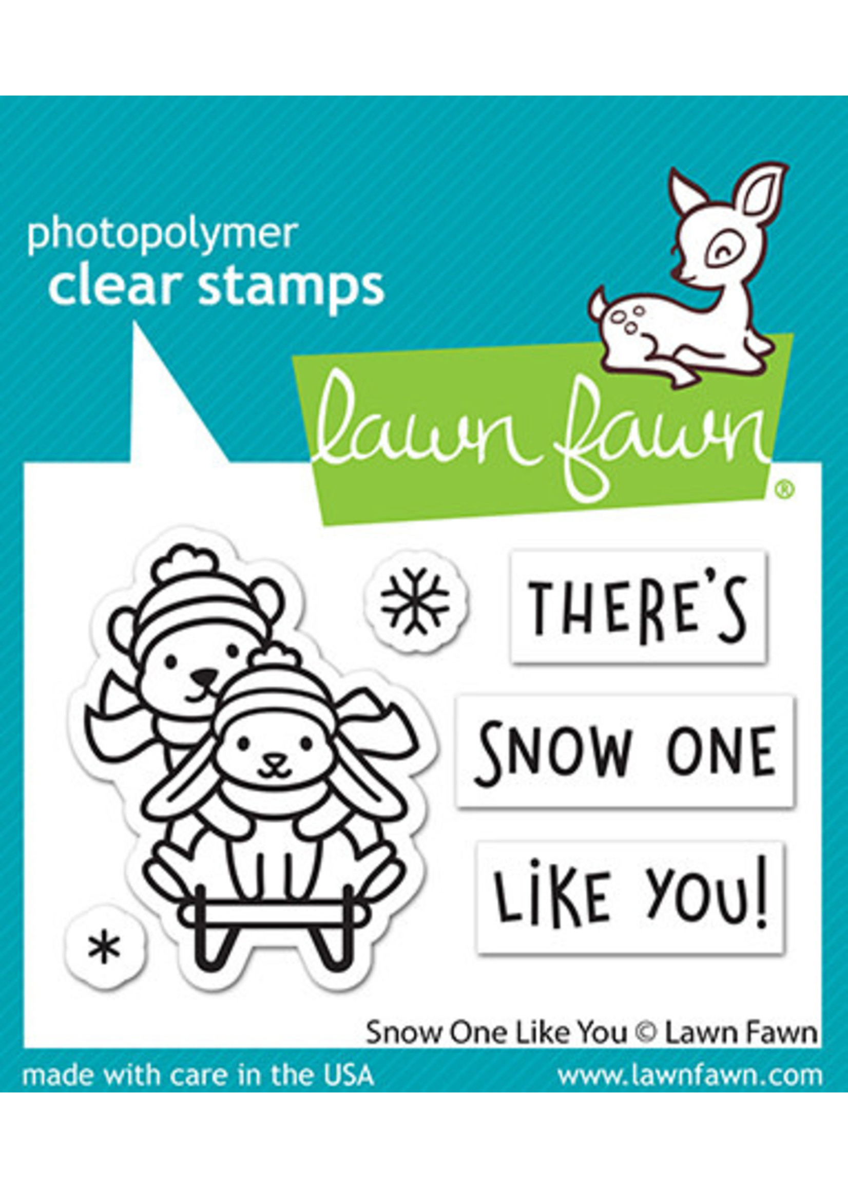Lawn Fawn snow one like you stamp
