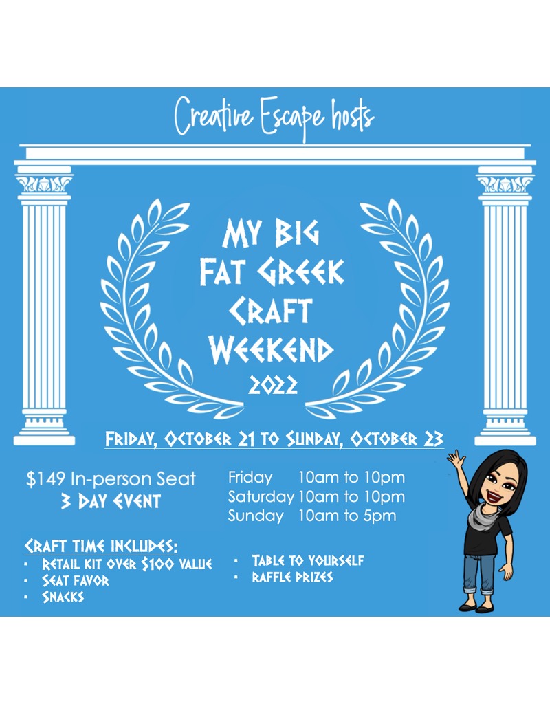 Creative Escape 2022 My Big Fat Greek Craft Weekend