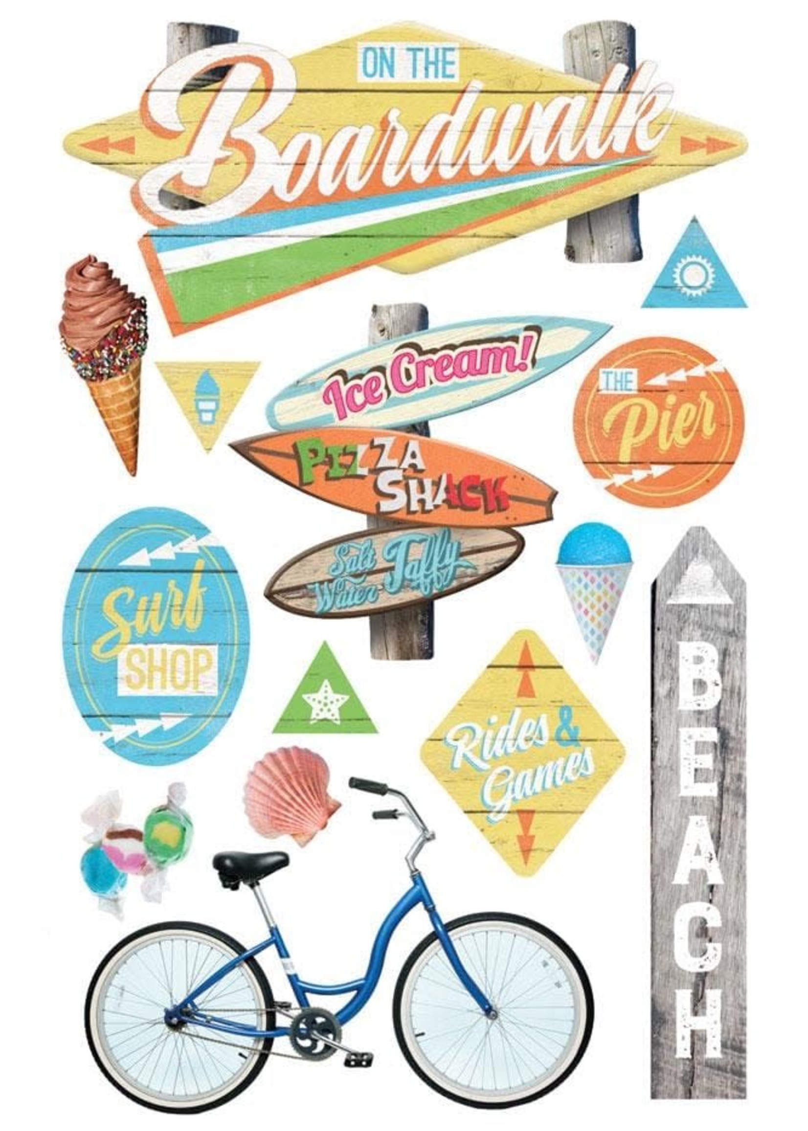 paper house Boardwalk Beach stickers