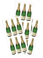 paper house Champagne Bottles 2x4 stickers