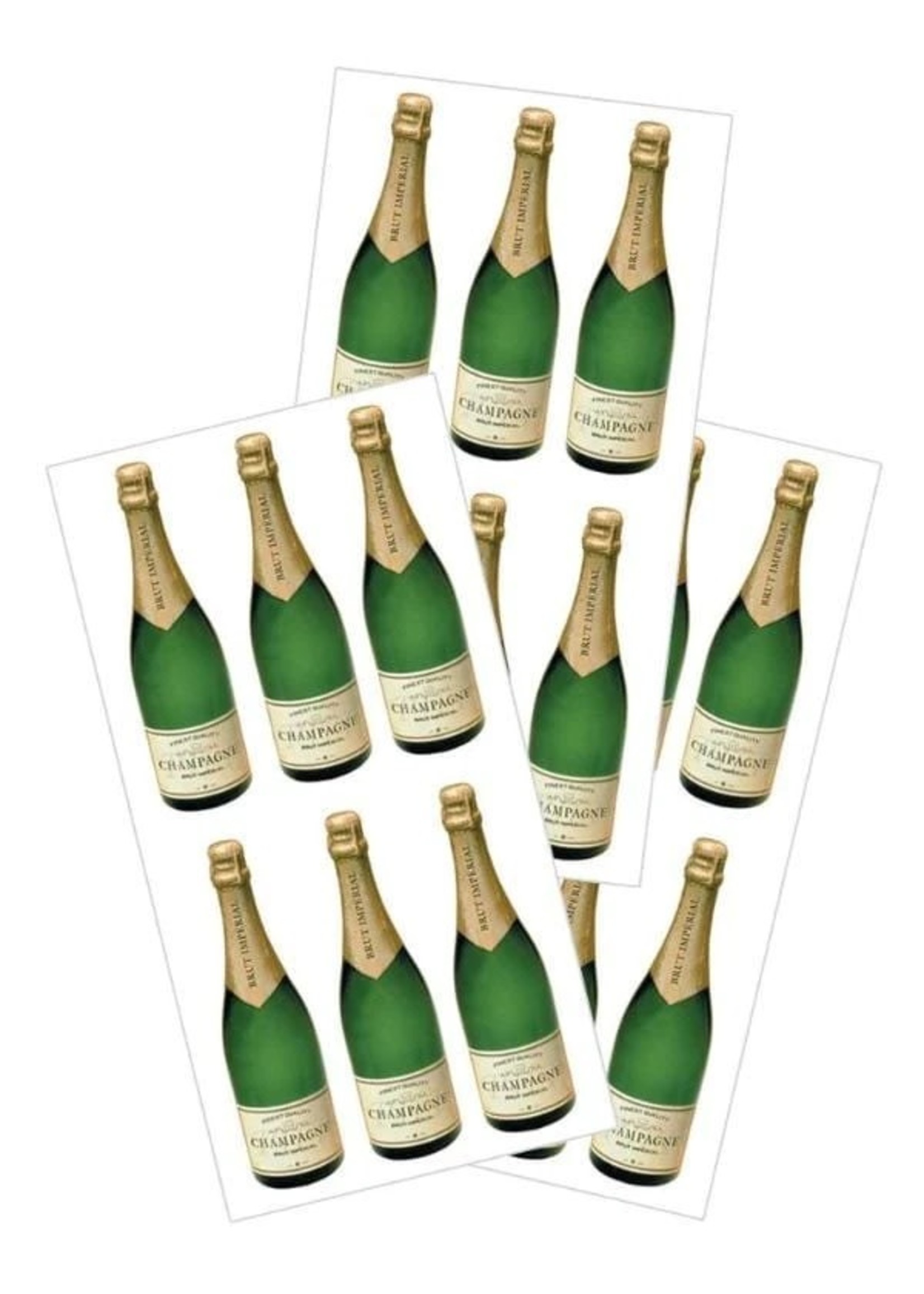 paper house Champagne Bottles 2x4 stickers