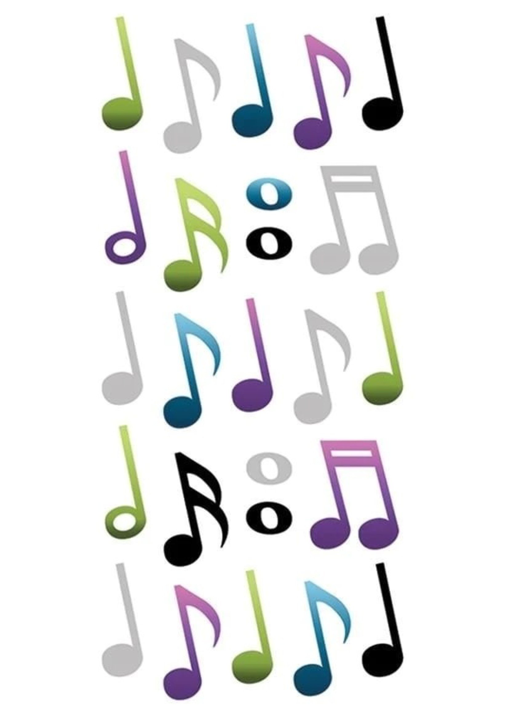 paper house Musical Notes puffy stickers
