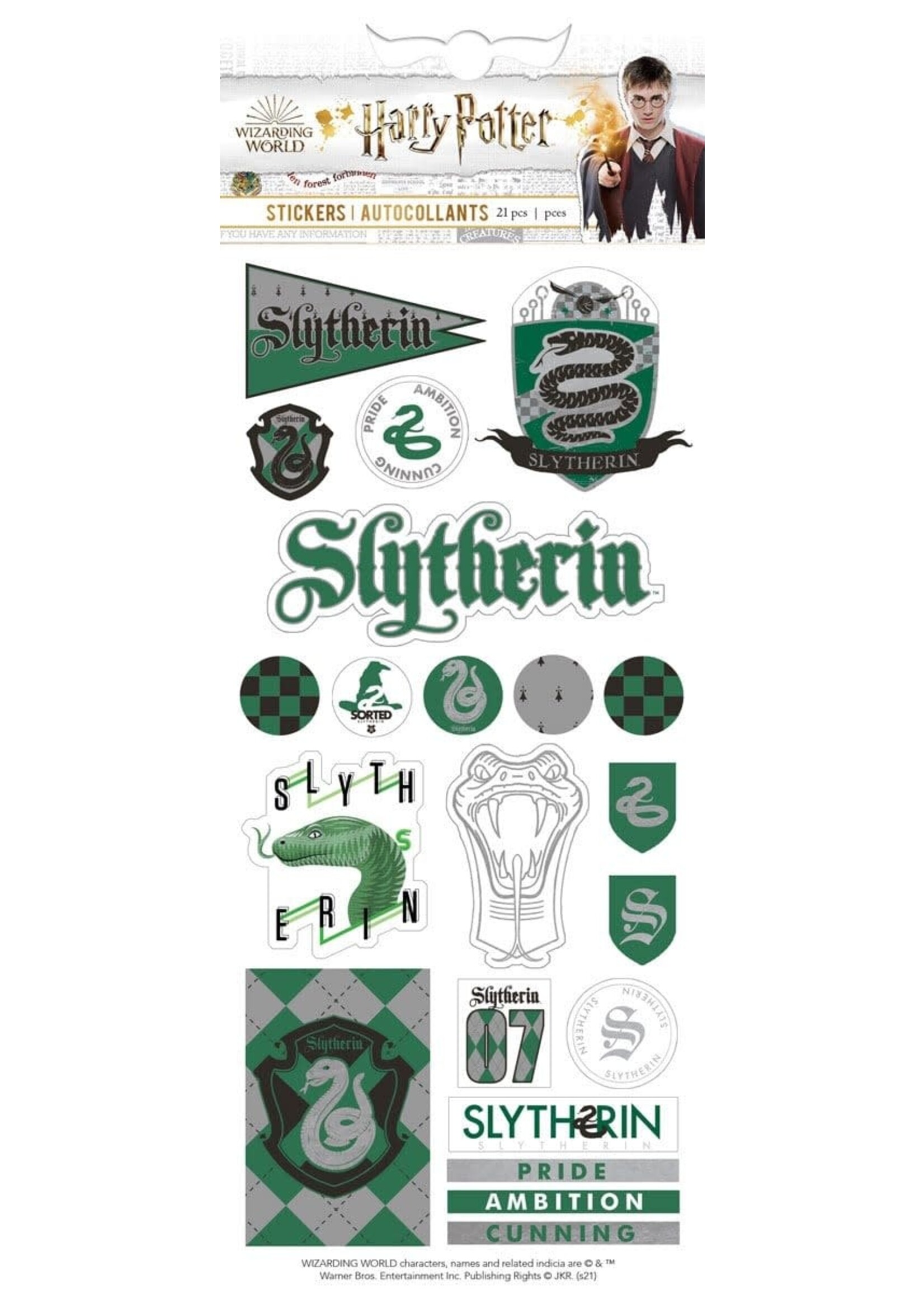 paper house Slytherin House Pride enamel stickers