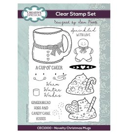 Creative Expressions Novelty Christmas Mugs Stamp