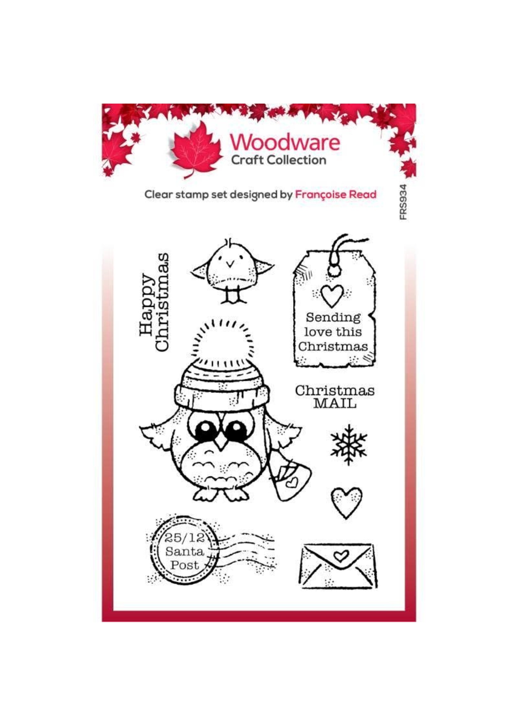 Woodware Owl Christmas Mail Stamp