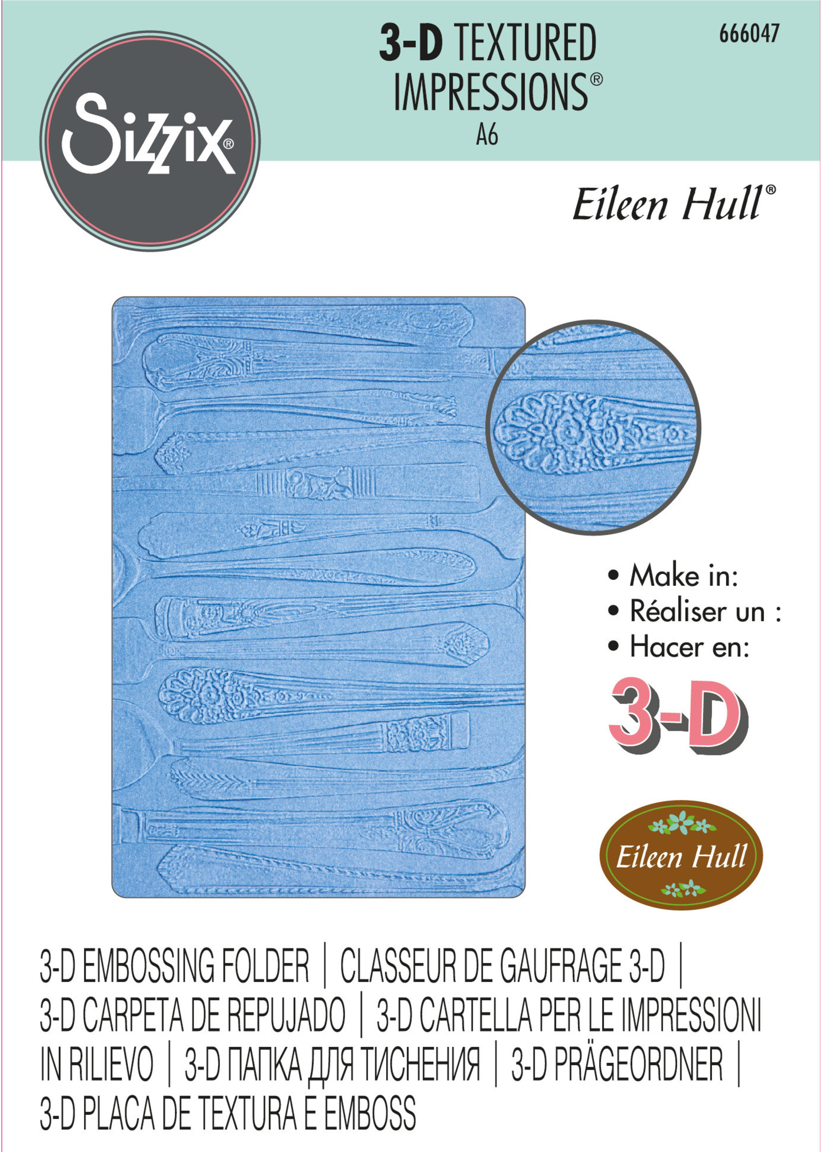 Sizzix Sizzix® 3-D Textured Impressions® Embossing Folder - Silverware by  Eileen Hull® - Creative Escape