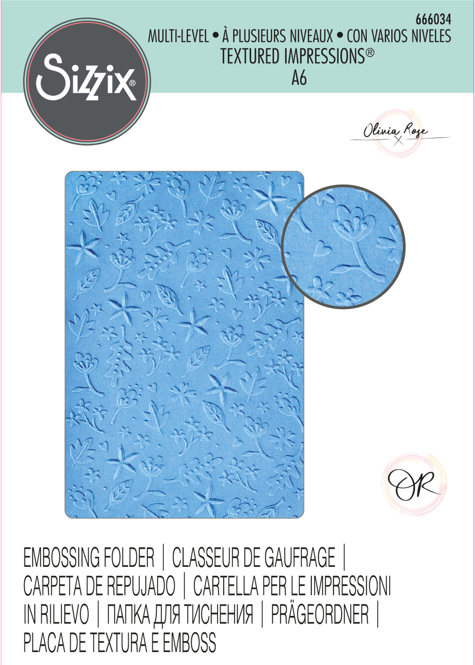 Sizzix Sizzix® Multi-Level Textured Impressions® Embossing Folder - Drifting Leaves by Olivia Rose