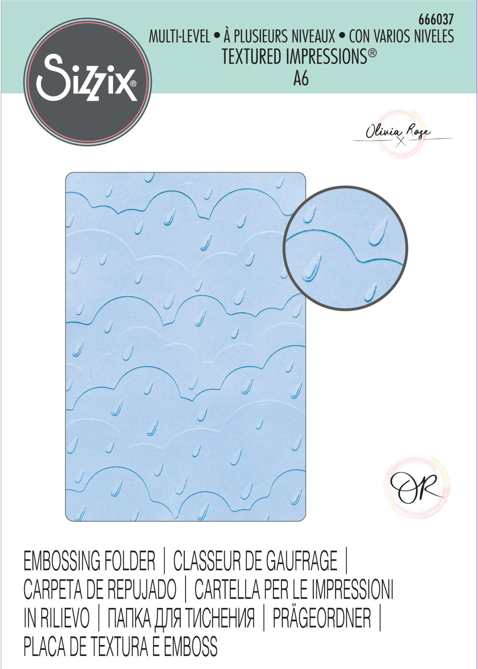 Sizzix Sizzix® Multi-Level Textured Impressions® Embossing Folder - Rain Clouds by Olivia Rose