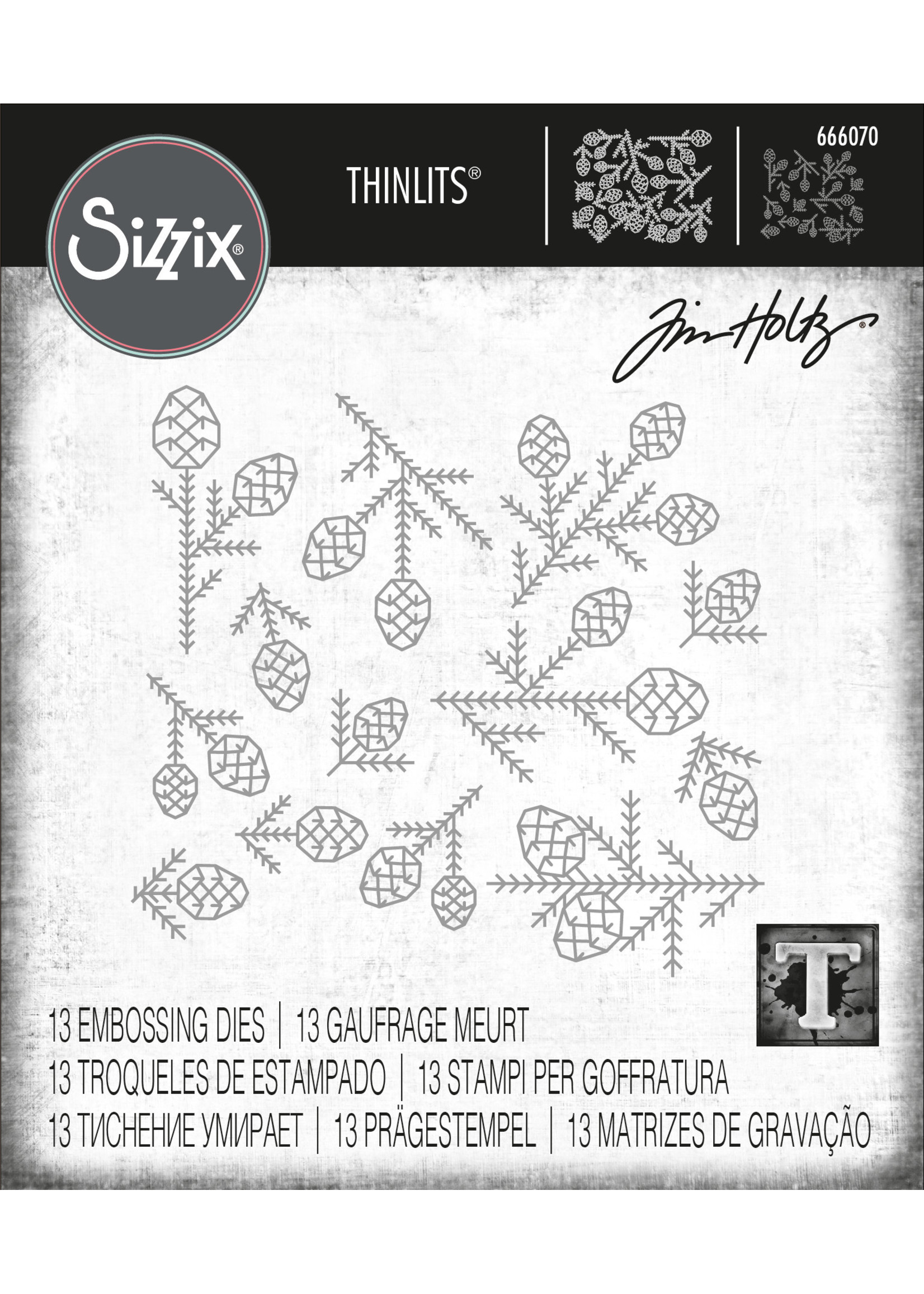 Sizzix Sizzix® Thinlits® Die Set 13PK - Pine Patterns by Tim Holtz®