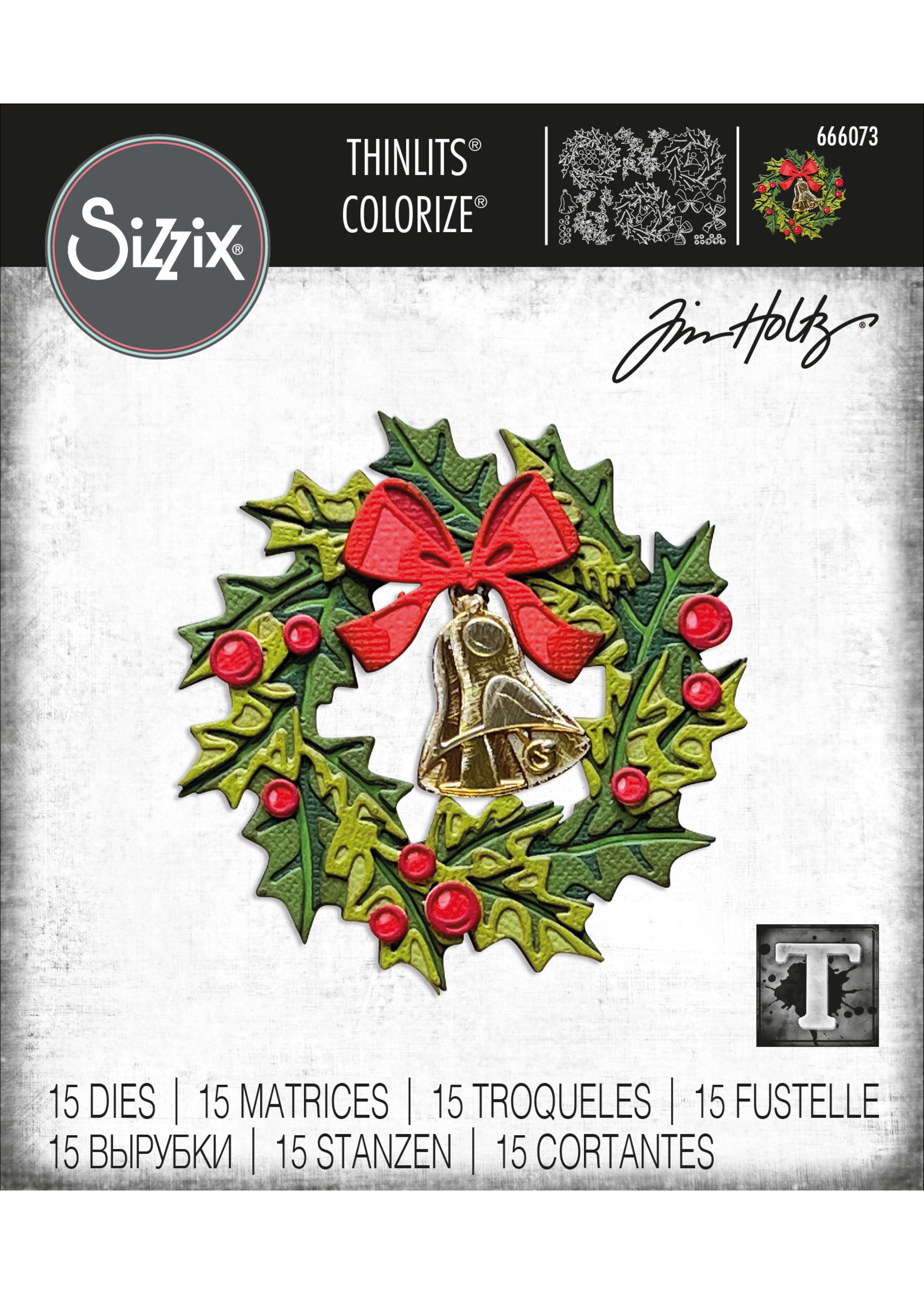 Sizzix Sizzix® Thinlits® Die Set 15PK - Yuletide, Colorize® by Tim Holtz®