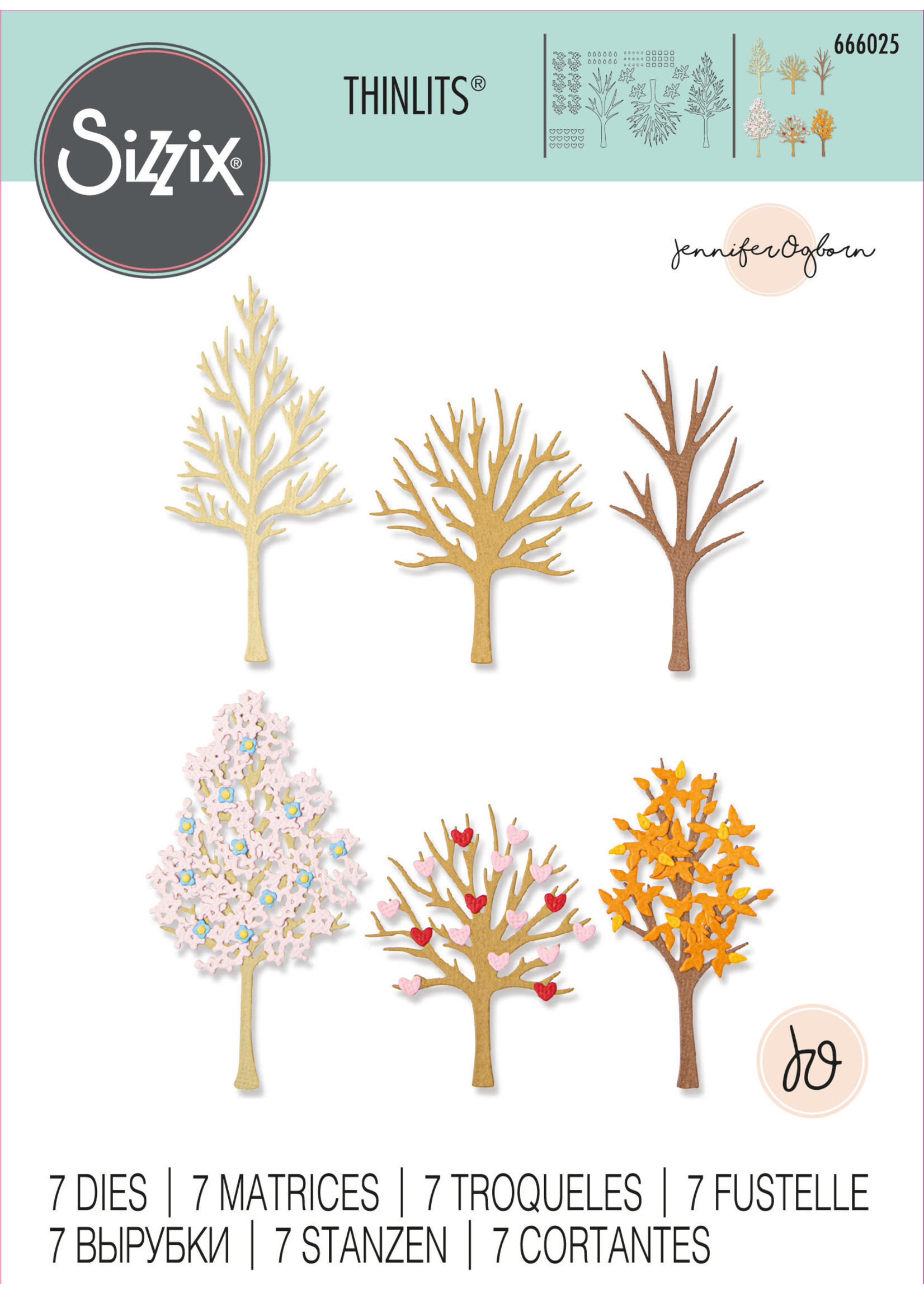 Sizzix Sizzix® Thinlits® Die Set 7PK - Seasonal Trees by Jennifer Ogborn