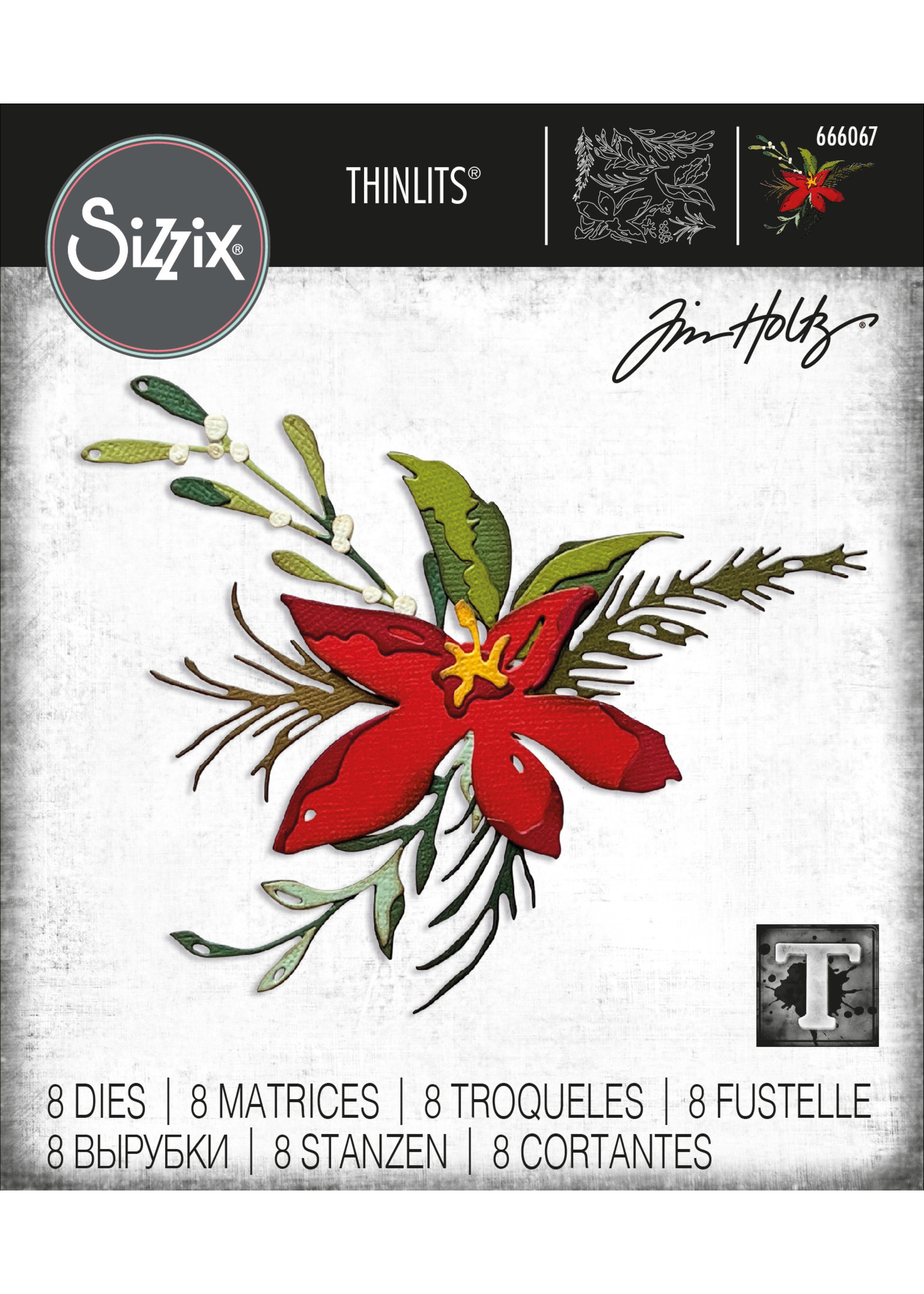 Sizzix Sizzix® Thinlits® Die Set 8PK - Holiday Brushstroke #3 by Tim Holtz®