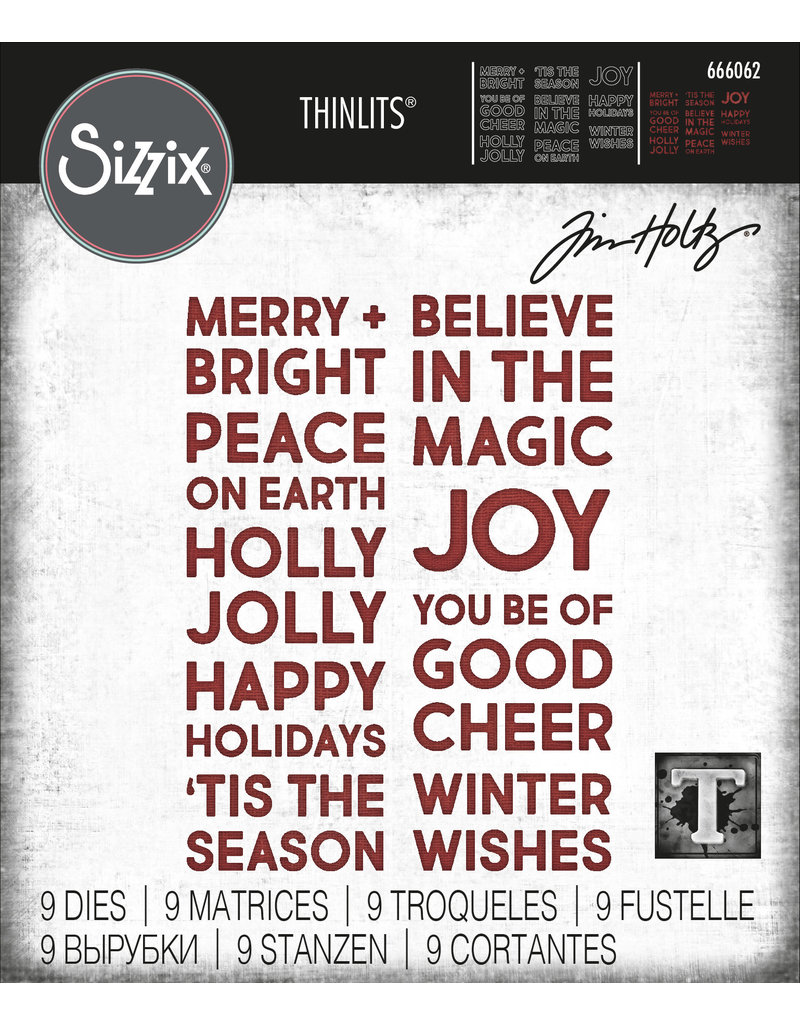 sizzix Sizzix® Thinlits® Die Set 9PK - Bold Text, Christmas by Tim Holtz®