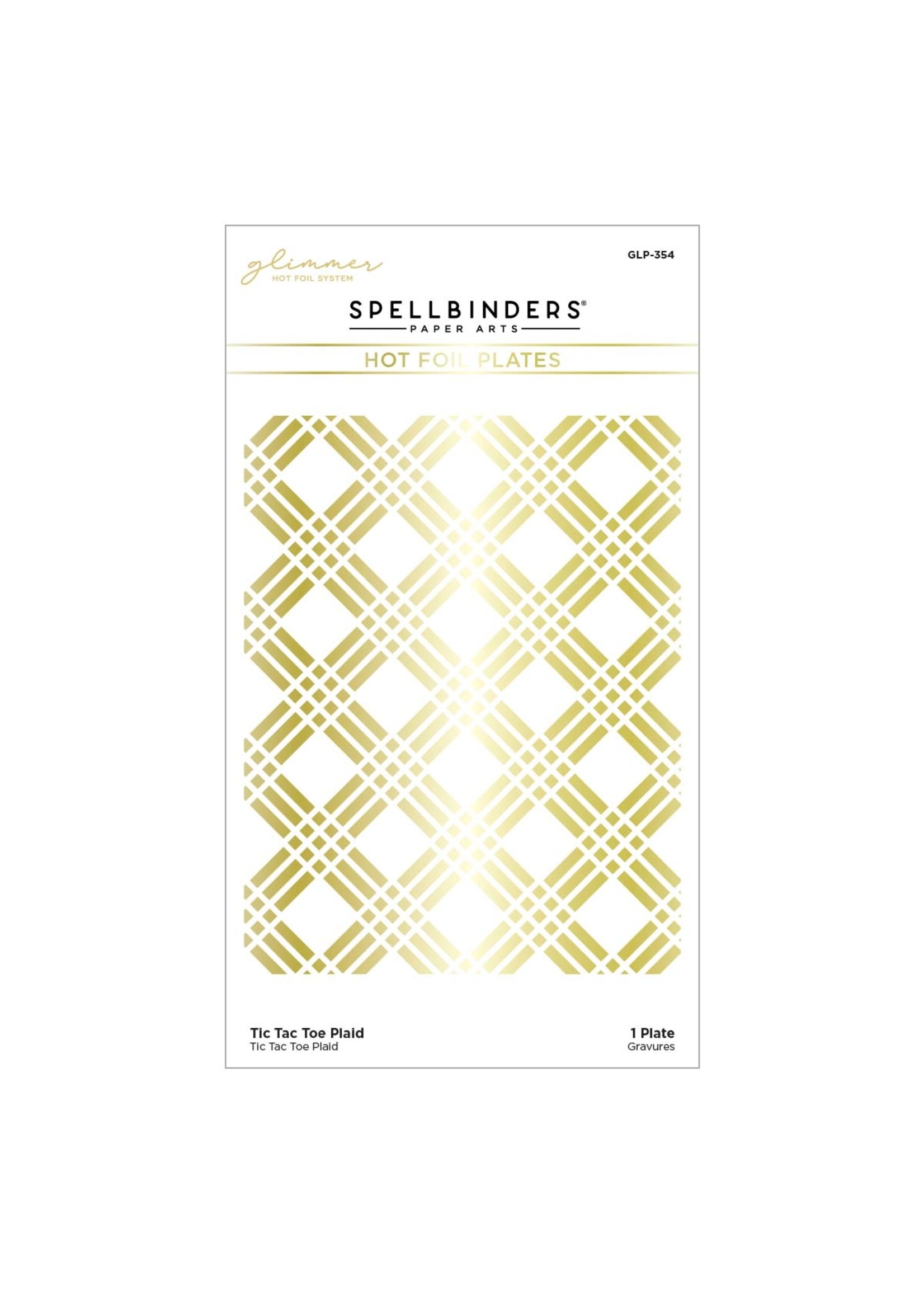 spellbinders Tic Tac Toe Plaid Hot Foil Plate