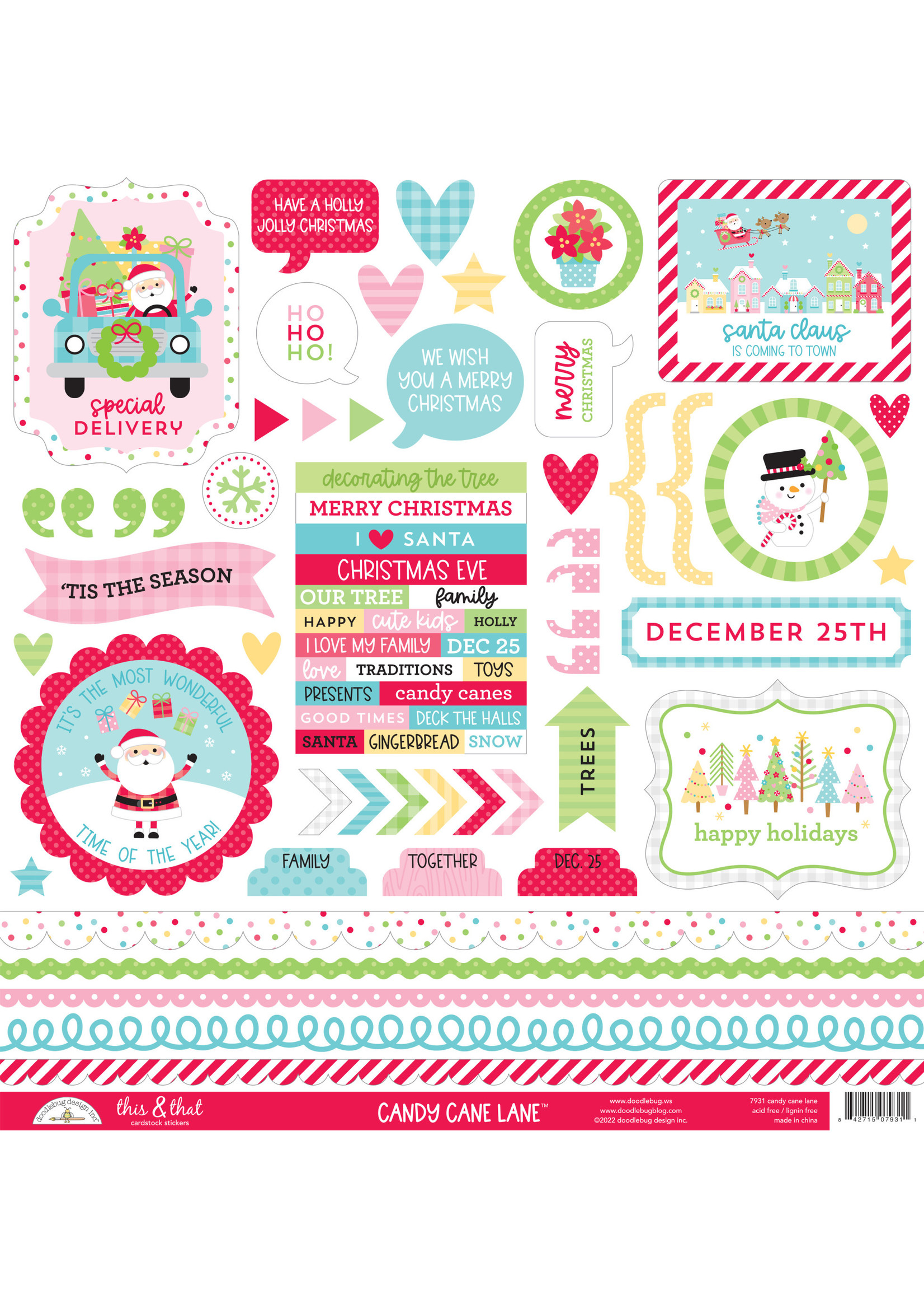 DOODLEBUG candy cane lane: this & that stickers
